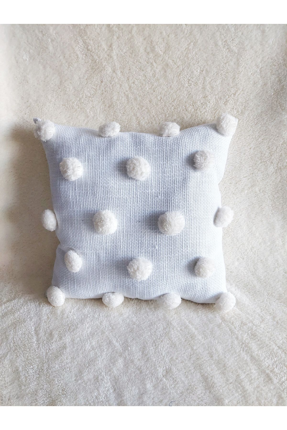 Pearl's Yastık kılıfı ponponlu yastık kanepe yastığı bonbon