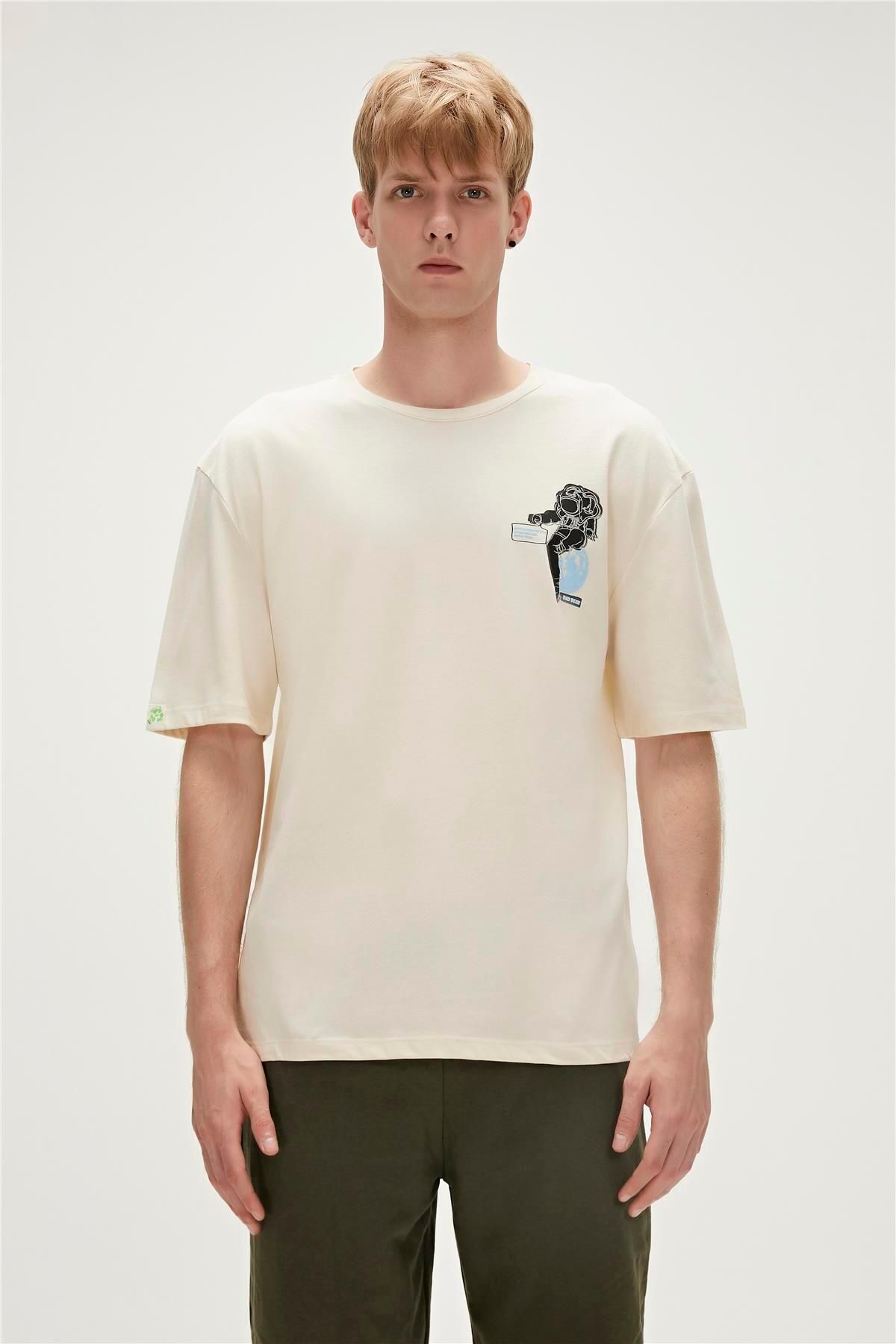 Bad Bear Re-life Recycle Marshmallow Beyaz T-shirt Baskılı Erkek Tişört