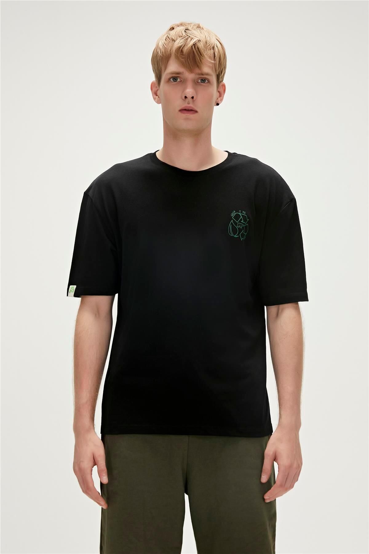 Bad Bear Re-world Recycle Siyah T-shirt Baskılı Erkek Tişört