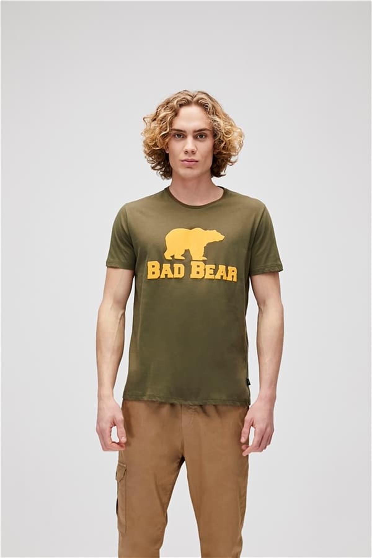 Bad Bear Bear Tee Ks T-shirt Haki Yeşil Logo Baskılı King Size Erkek Tişört