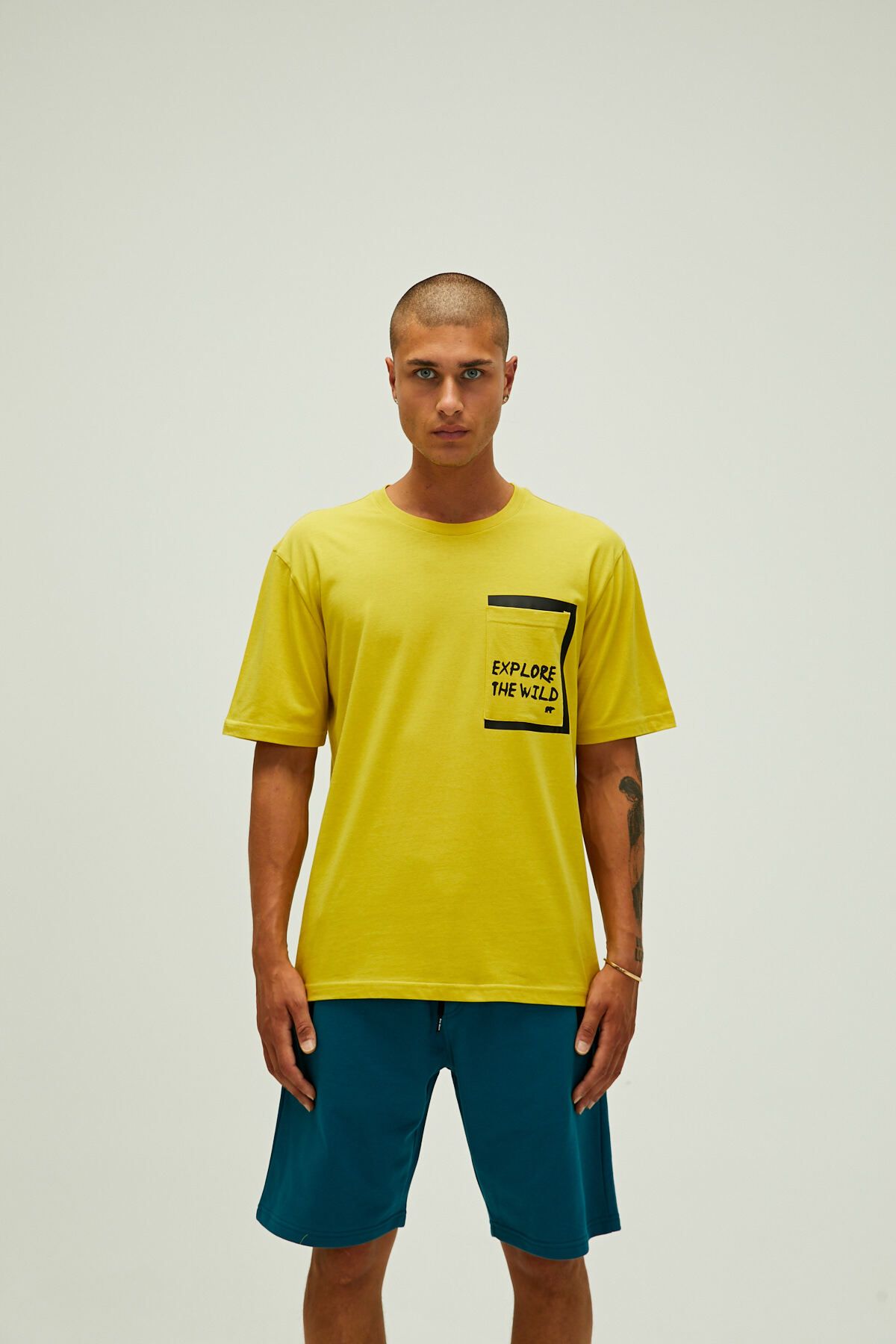 Bad Bear Explore T-shirt Cider Sarı Baskılı Erkek Tişört