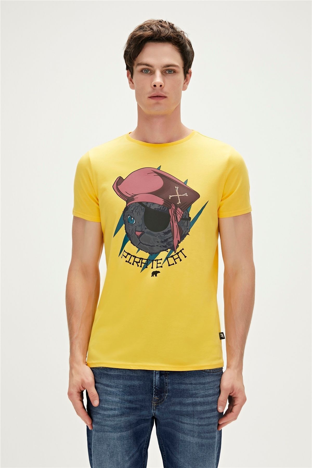 Bad Bear Pirate T-shirt Hardal Baskılı Erkek Tişört