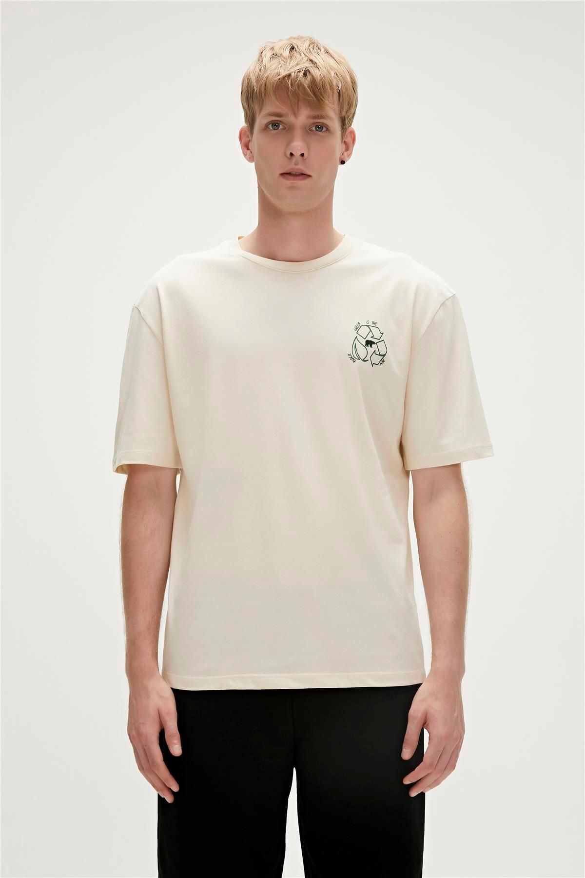 Bad Bear Re-world Recycle Marshmallow Beyaz T-shirt Baskılı Erkek Tişört
