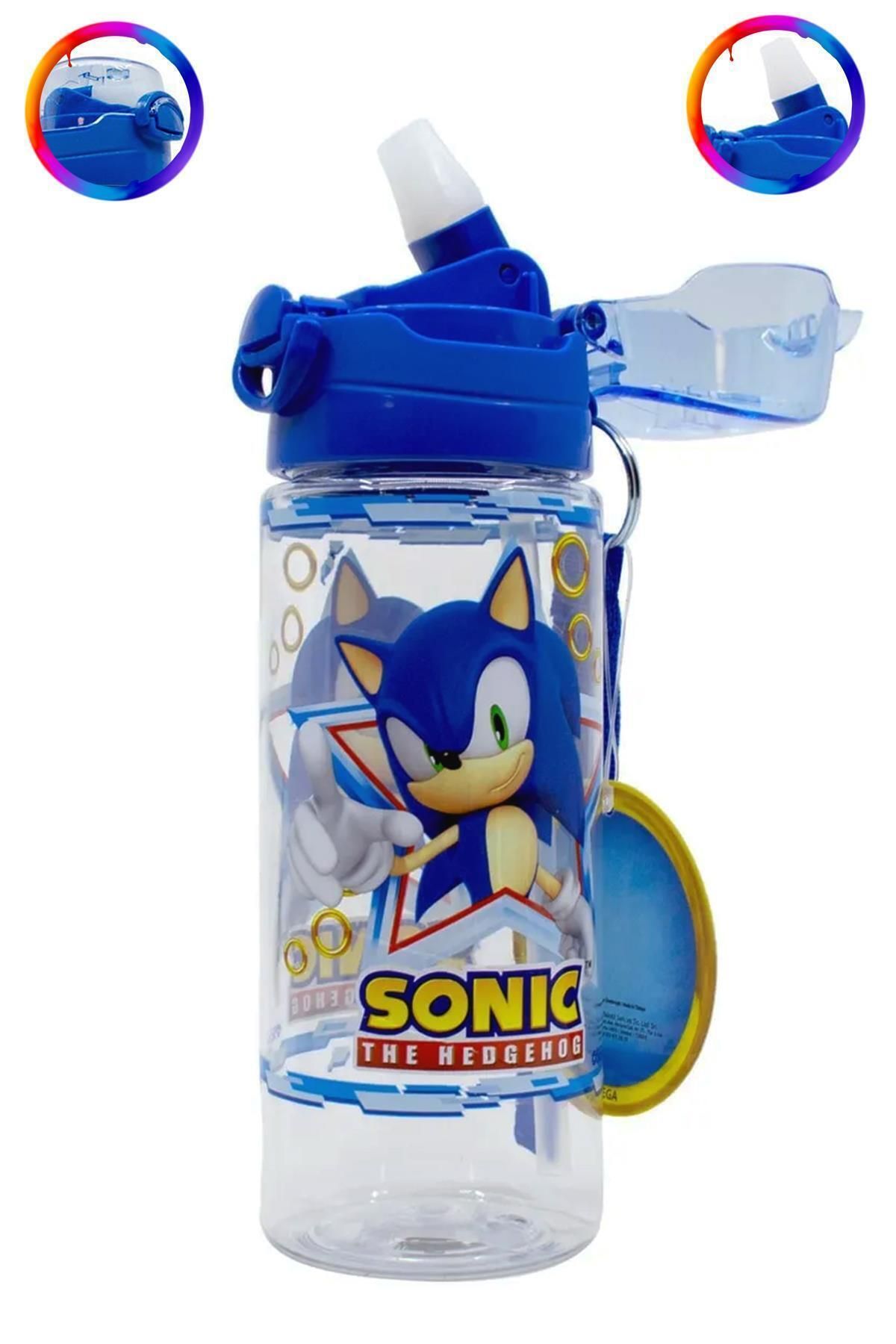 Mashotrend Sonic Şeffaf Matara 500ml - Sonic Suluk - Lisanslı Sonic Matara - Pipetli Suluk