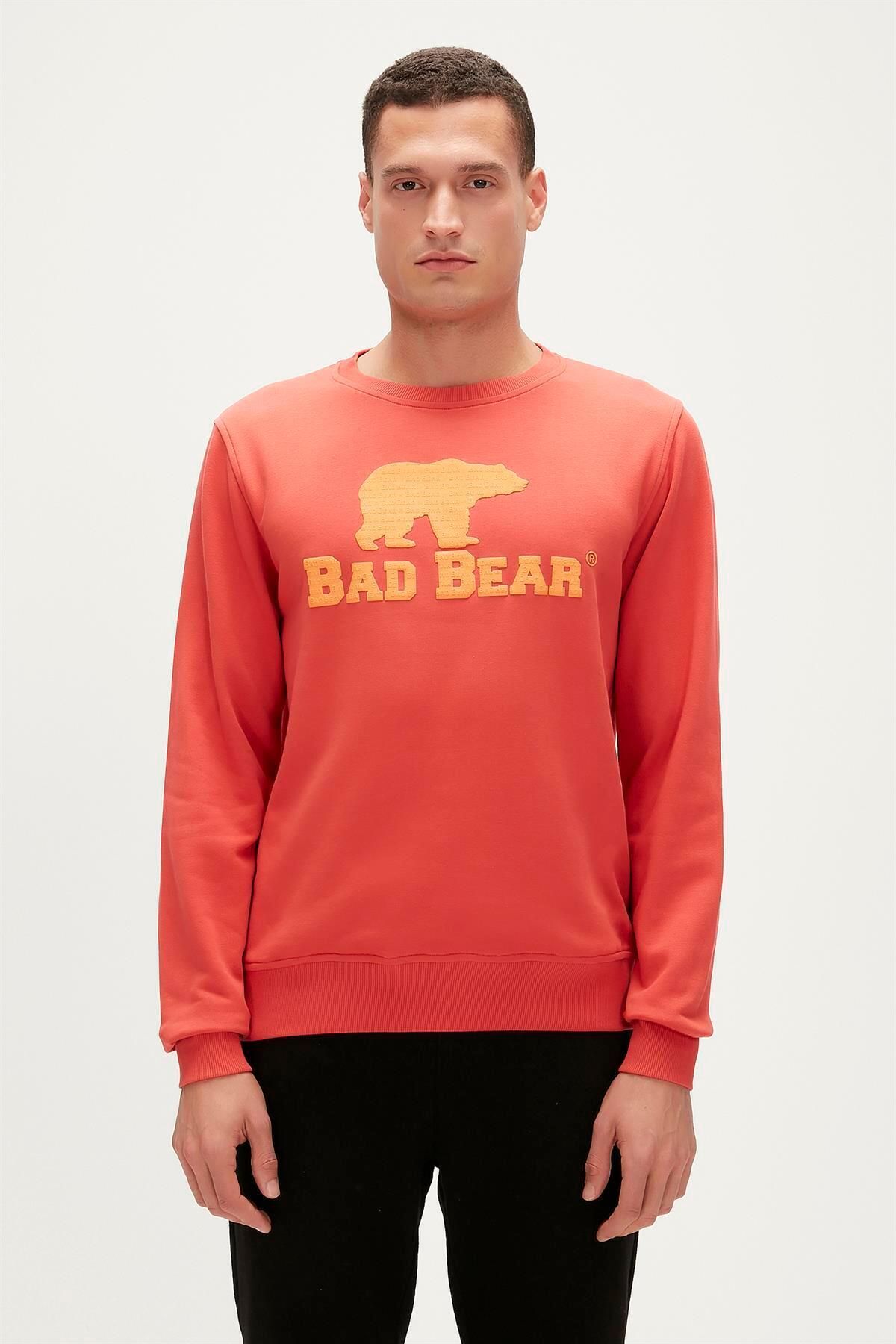 Bad Bear Logo Crewneck Ginger Tarçın Baskılı Erkek Sweatshirt