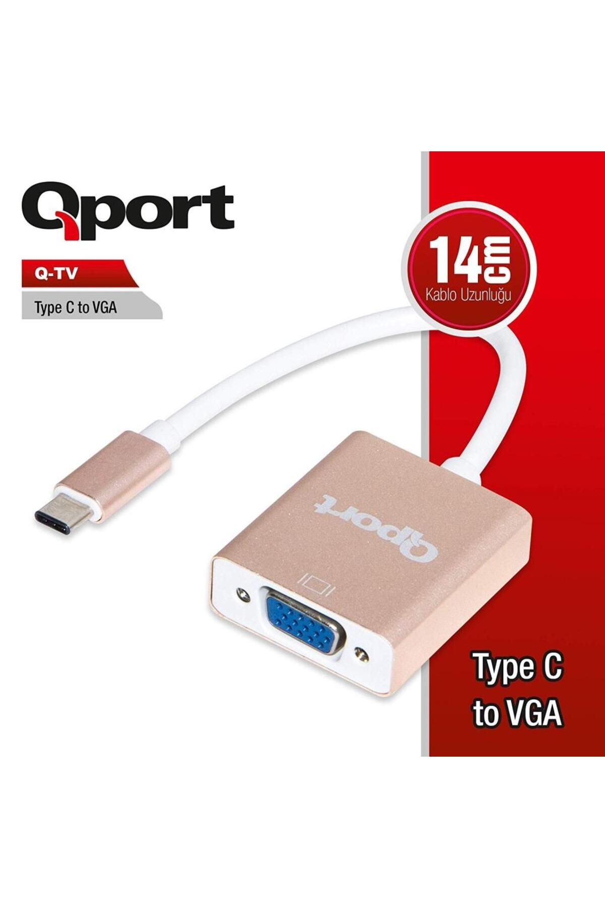 Qport Q-tv Usb Type-c => Vga (1920*1080P 60 HZ) Adaptör