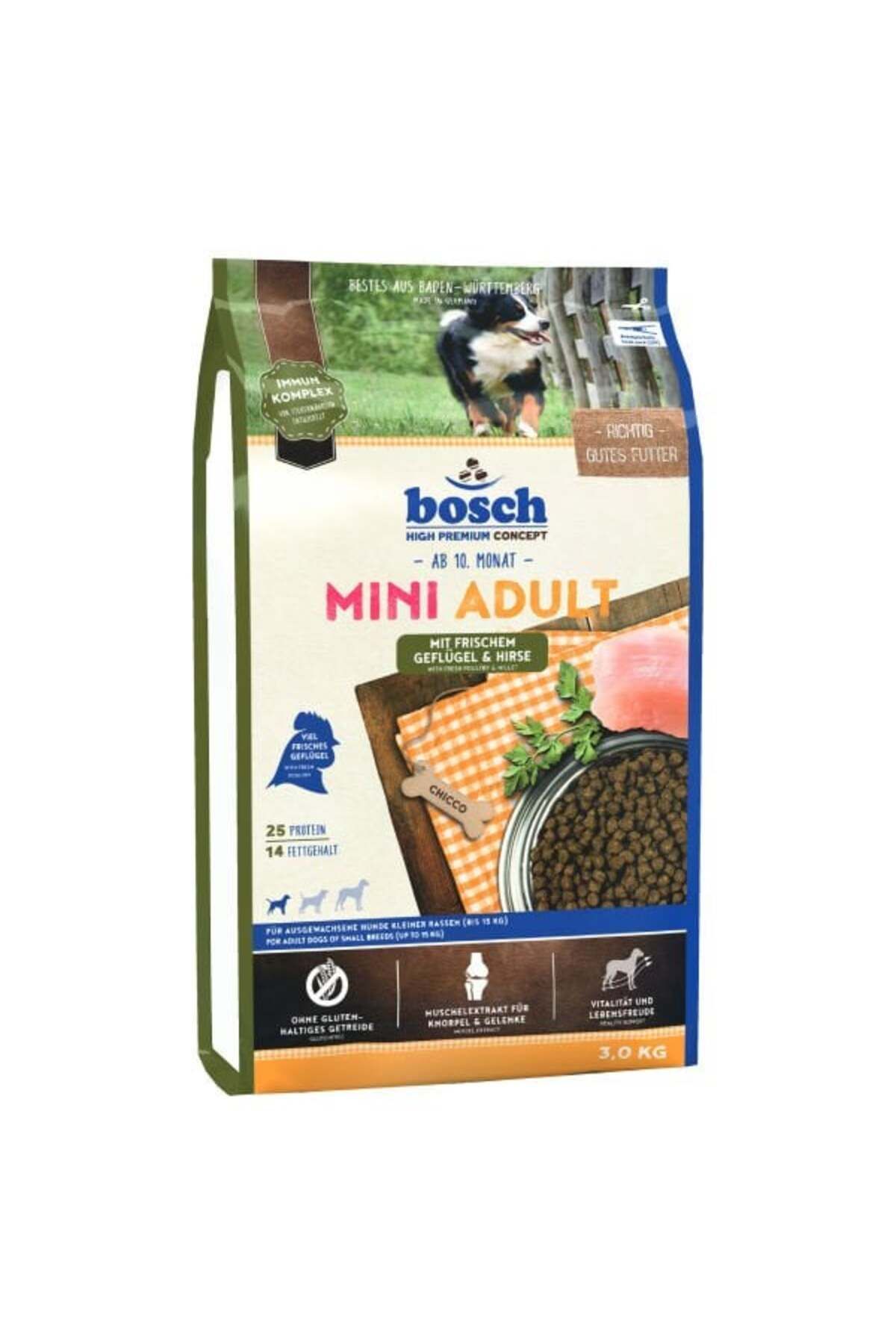 Bosch Mini Adult Taze Kümes Hayvanlı Ve Darılı Yetişkin Köpek Maması 3 Kg