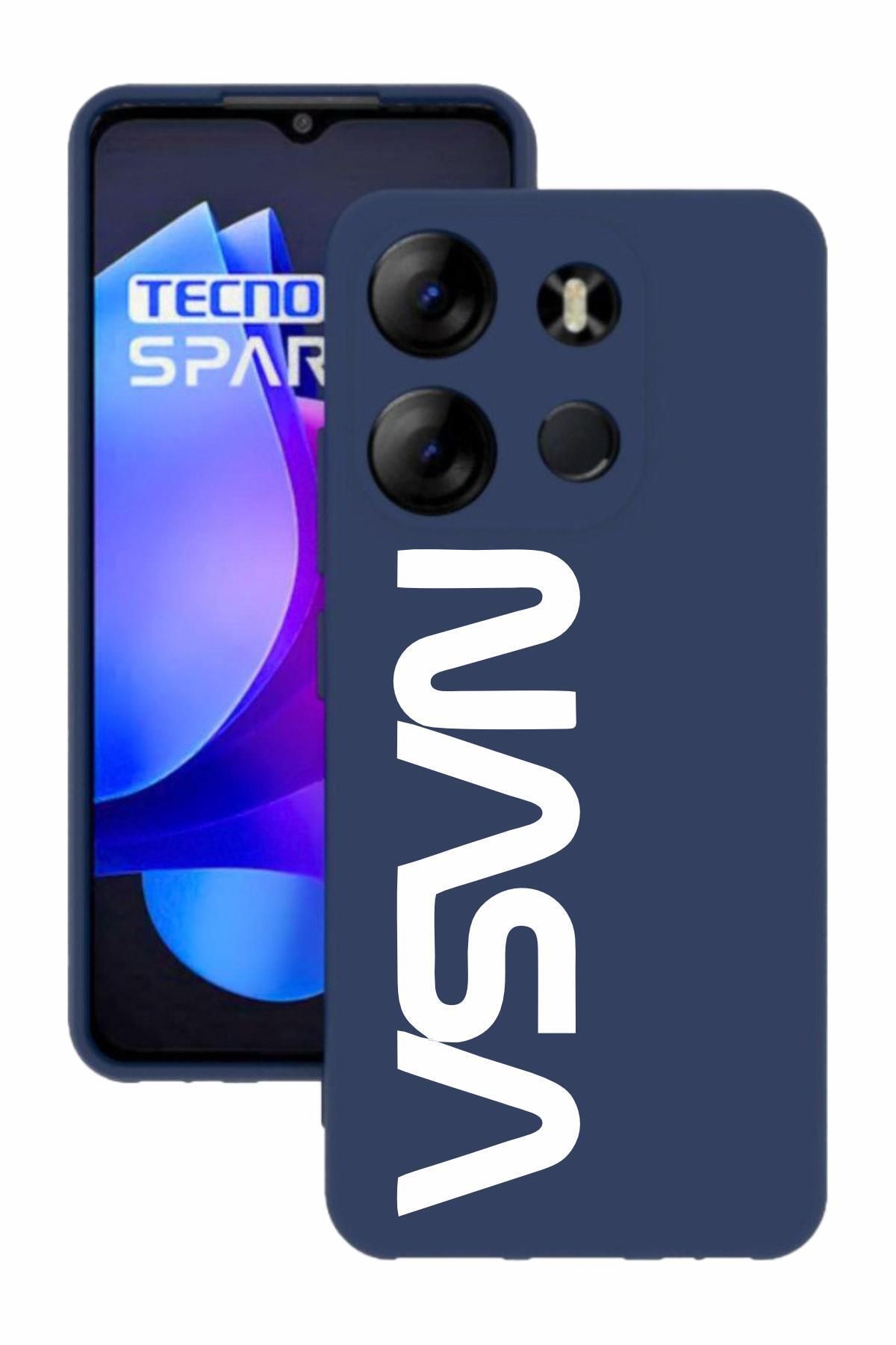 Tecno Spark Go 2023 Baskılı Ve Kamera Korumalı Lacivert Renk Silikon Kılıf