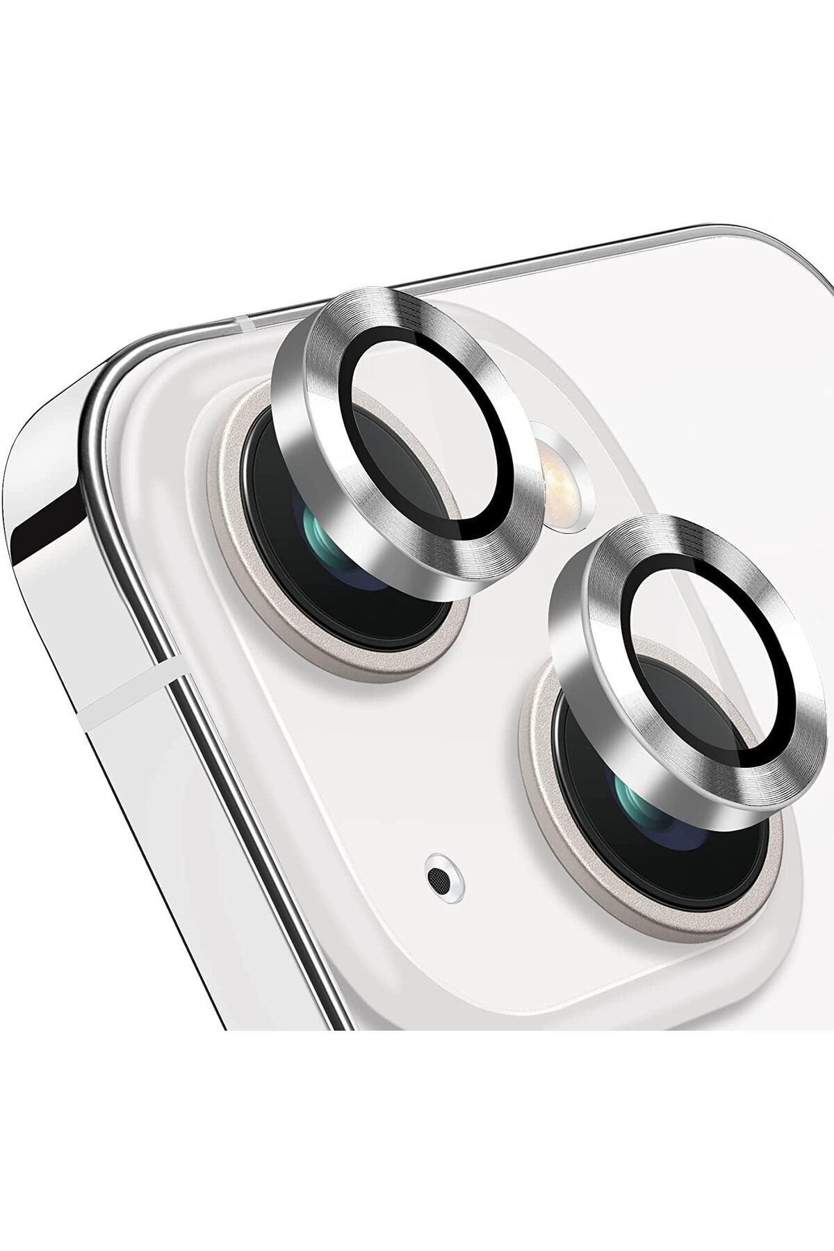 EVAX Iphone 13/13 Mini Uyumlu Kamera Koruyucu Lens Mercek Metal Çerçeveli 2li Set
