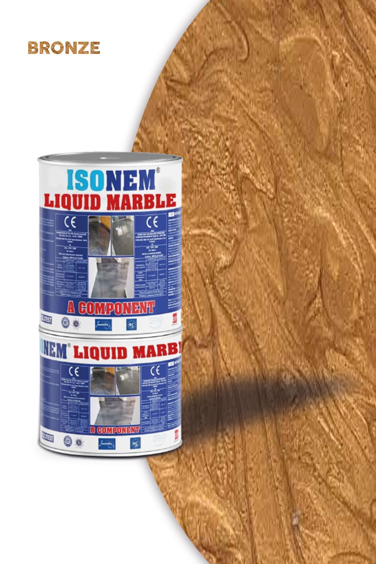Isonem Liquid Marble Tezgah ve Zemin için Sıvı Mermer