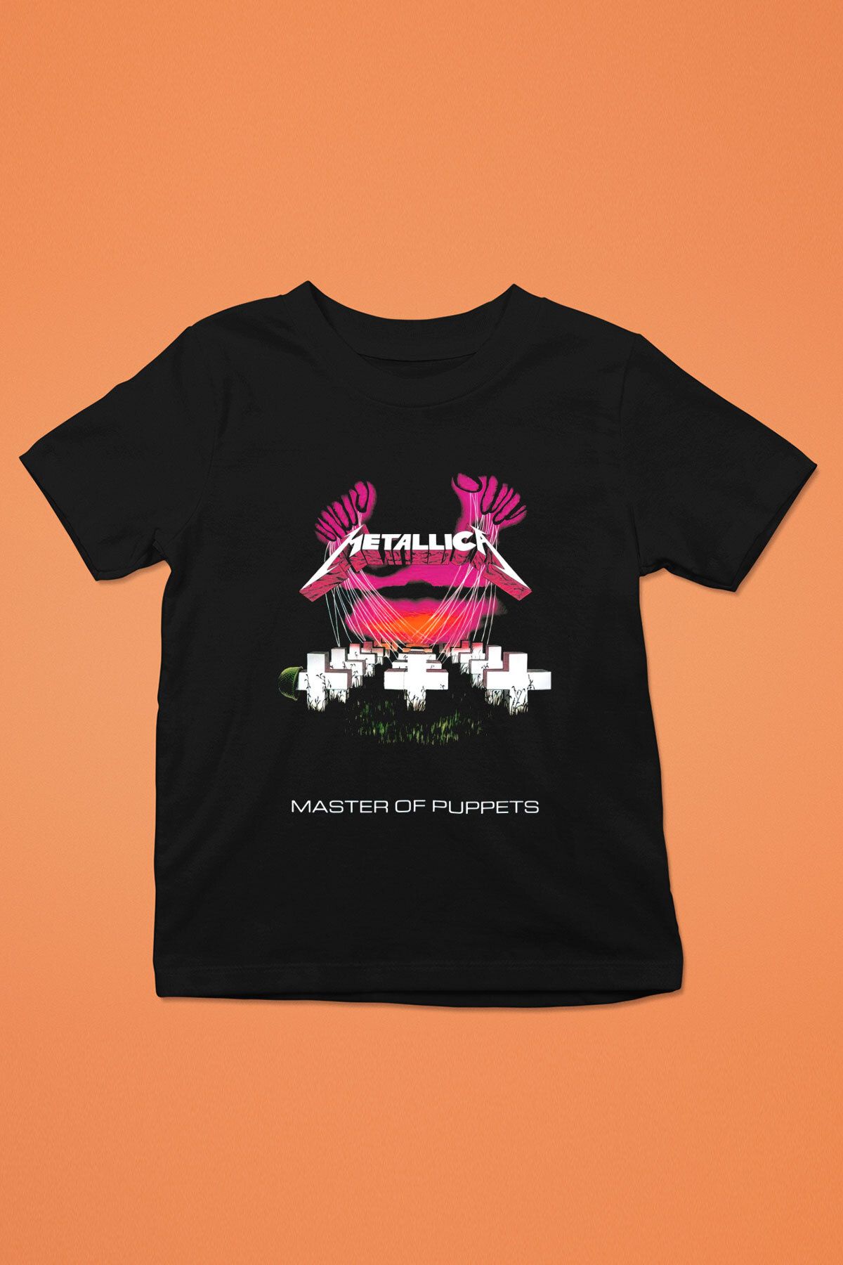 tf tişörtfabrikası Metallica Master Of Puppets Siyah Unisex Çocuk Tişört T-Shirt