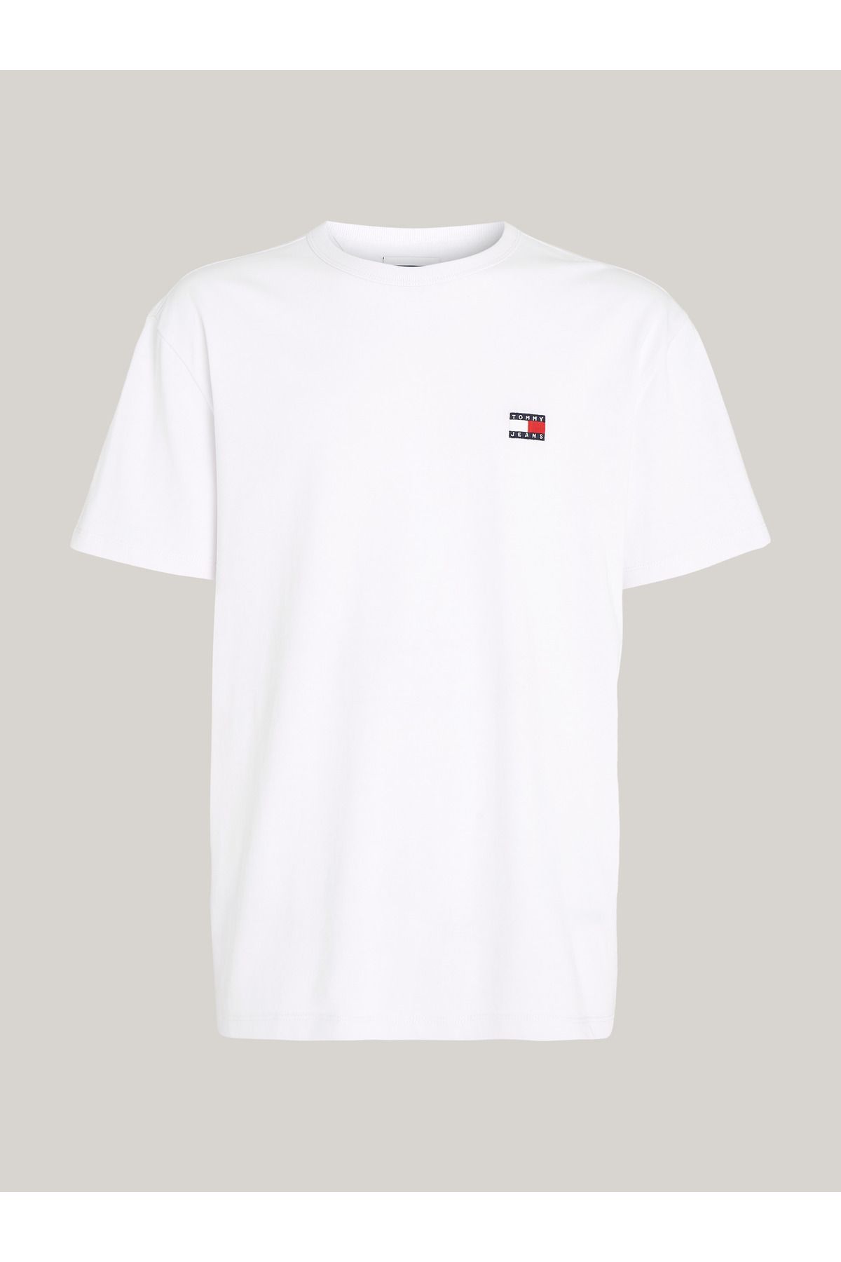 Tommy Hilfiger Erkek Marka Logolu Organik Pamuklu Günlük Kullanıma Uygun Beyaz T-shirt Dm0dm17995-ybr