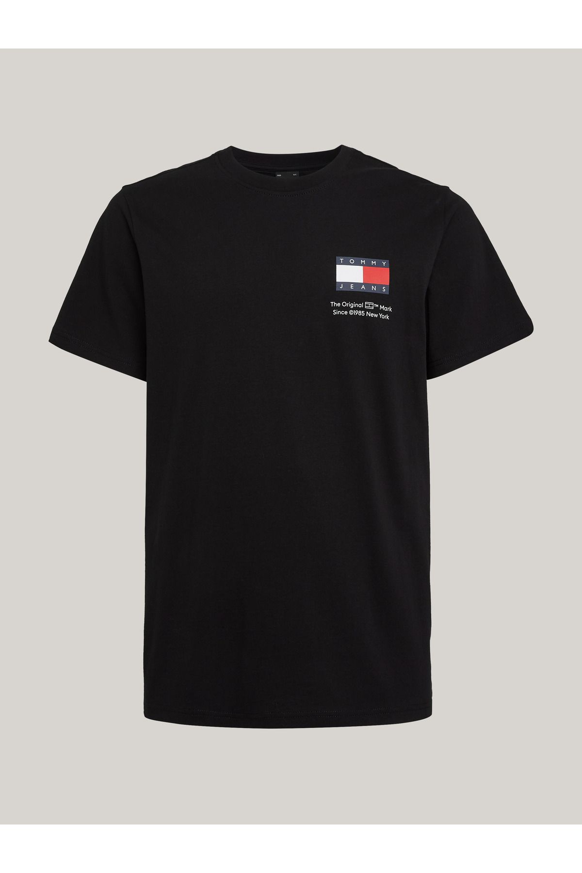 Tommy Hilfiger Erkek Marka Logolu Organik Pamuklu Bisiklet Yakalı Siyah T-shirt Dm0dm18263-bds