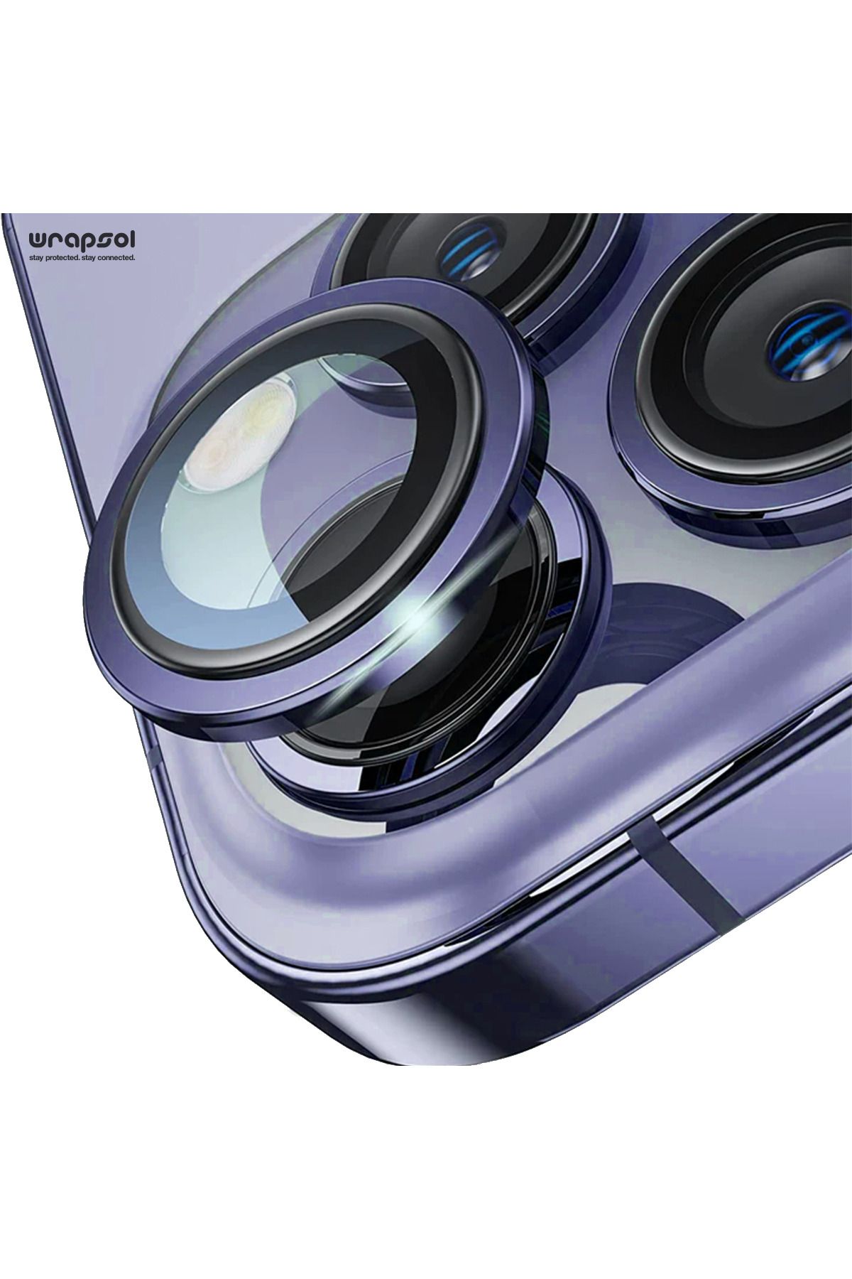 Wrapsol Iphone 14 Pro Max Kamera Lens Koruyucu Mor