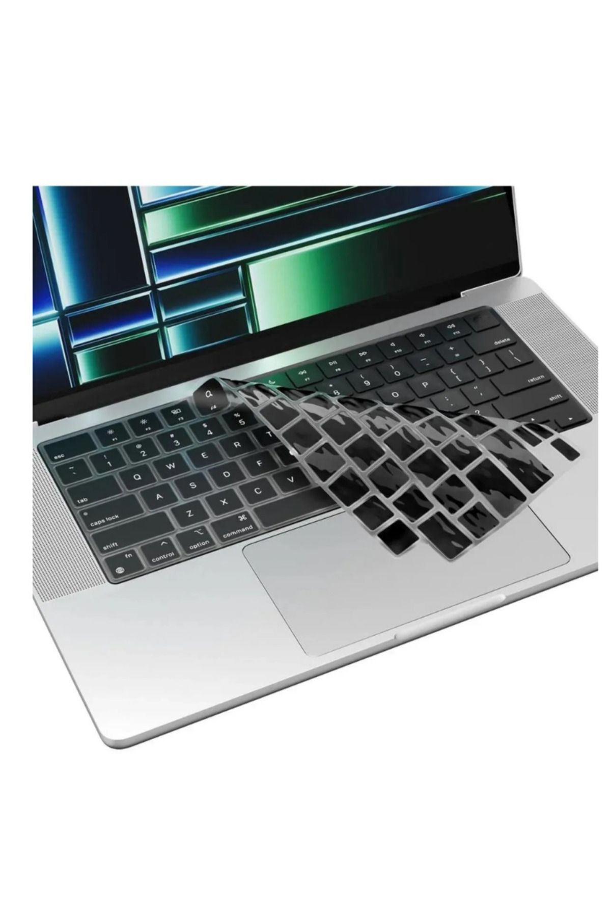 Nezih Case Apple Macbook Air 2024 13.6 Inç M3 Çip A3113 Uyumlu Klavye Koruyucu Türkçe Q Klavye Silikon Ped