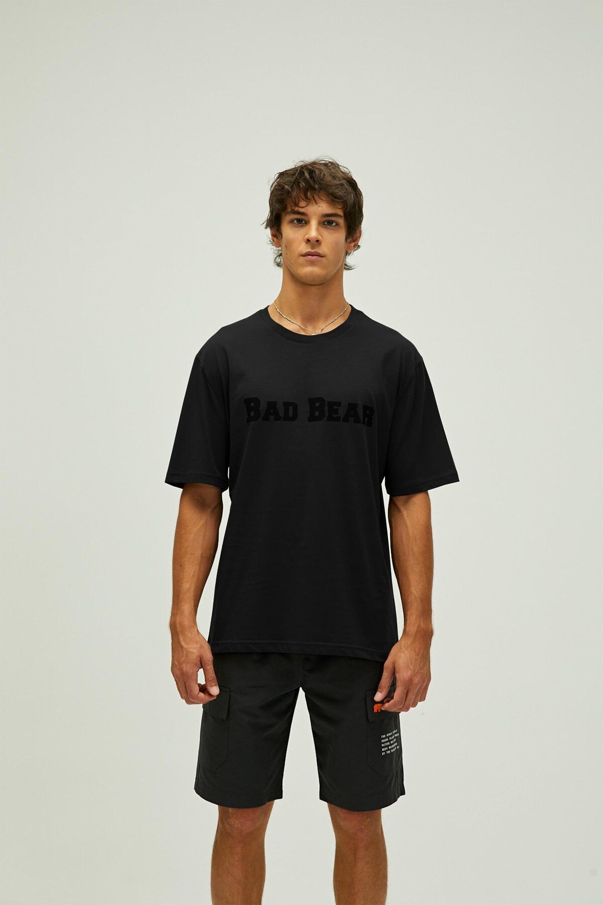 Bad Bear Title Oversize T-shirt Siyah Baskılı Erkek Tişört