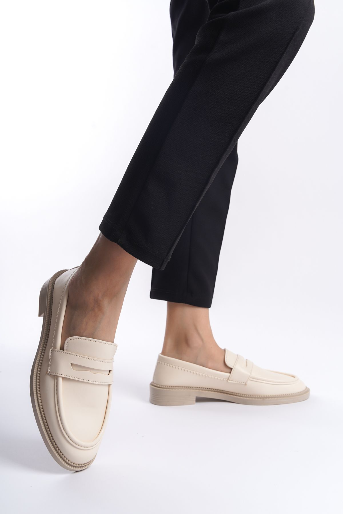 Moda Değirmeni Ten Cilt Kadın Loafer Günlük Ayakkabı Bg1095-112-0005