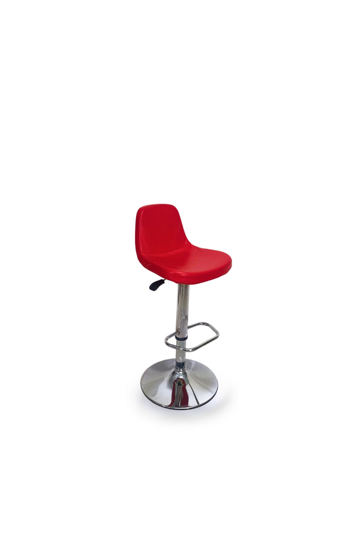 BİLGİ BÜRO MOBİLYALARI Cindy Bar Sandalyesi Mutfak Sandalyesi Ayarlanabilir Bar Taburesi Koltuk Kırmızı