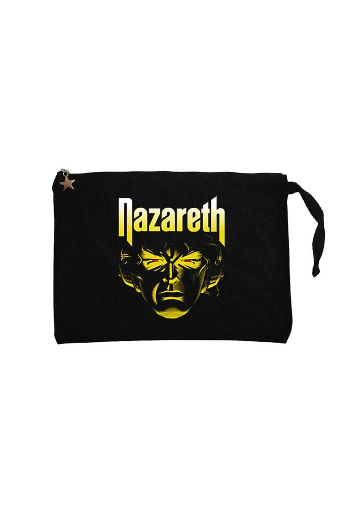 Z zepplin Nazareth Face Siyah Clutch Astarlı Cüzdan / El Çantası