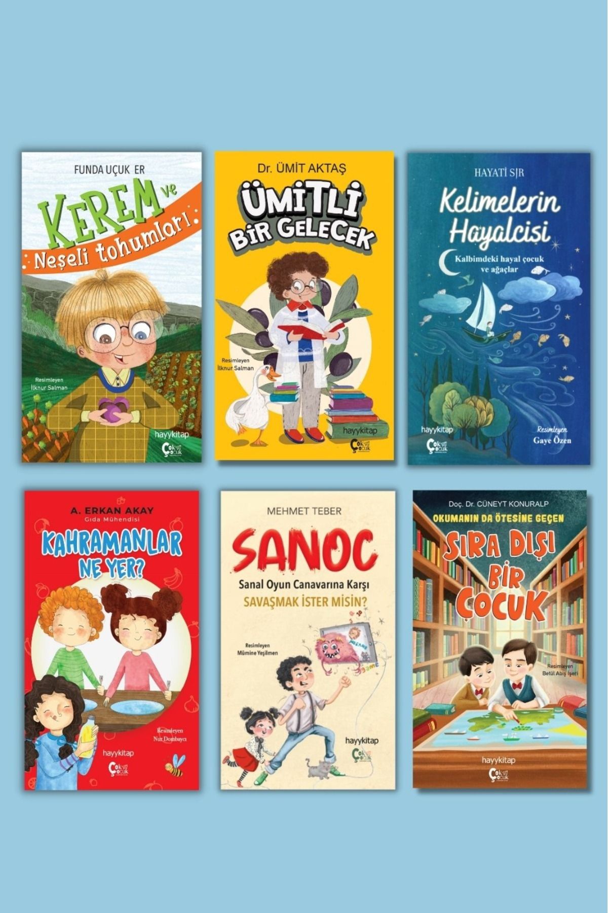 Hayykitap ÇokÇocuk 6 Lı Set/KELİM. HAY.-SANOC-KAH. NE YER?-ÜMİTLİ B.GEL.-SIRA DIŞI BİR Ç.-KEREM VE NEŞ. T.