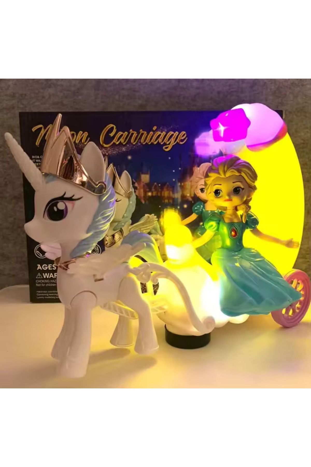 FELİTE Işıklı Müzikli Hareketli Unicorn Elsa Frozen Prenses Oyuncak ( Görsel Tanıtım Videolu)