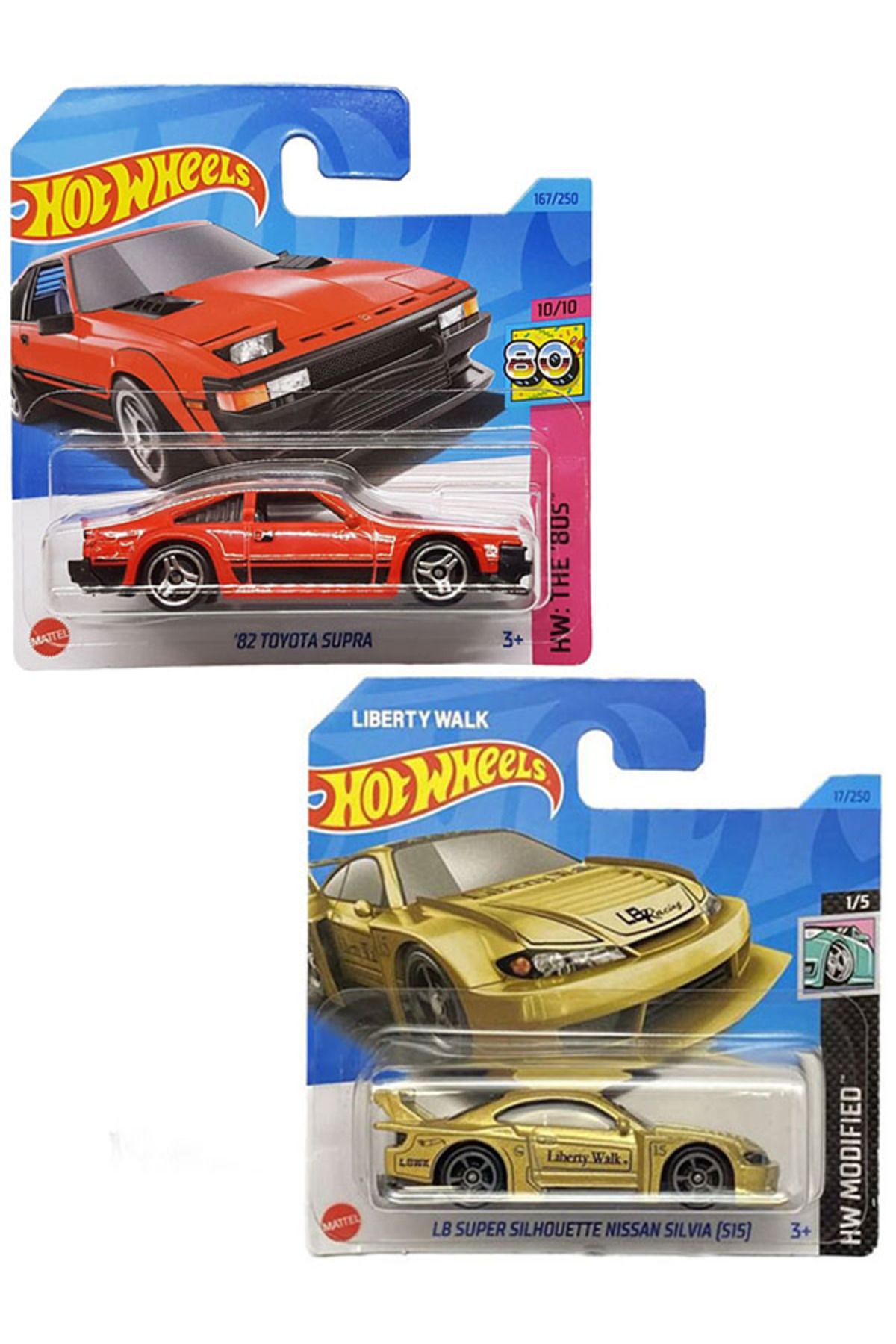 HOT WHEELS 82 Toyota Supra & LB Super Silhouette Nissan Silvia (S15) 2 Araç Set (1:64)