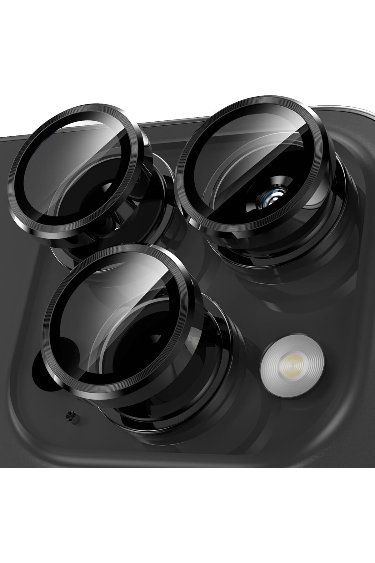 EVAX iPhone 15 Pro Max Kamera Koruyucu Lens Mercek Metal Çerçeveli 3'lü Set
