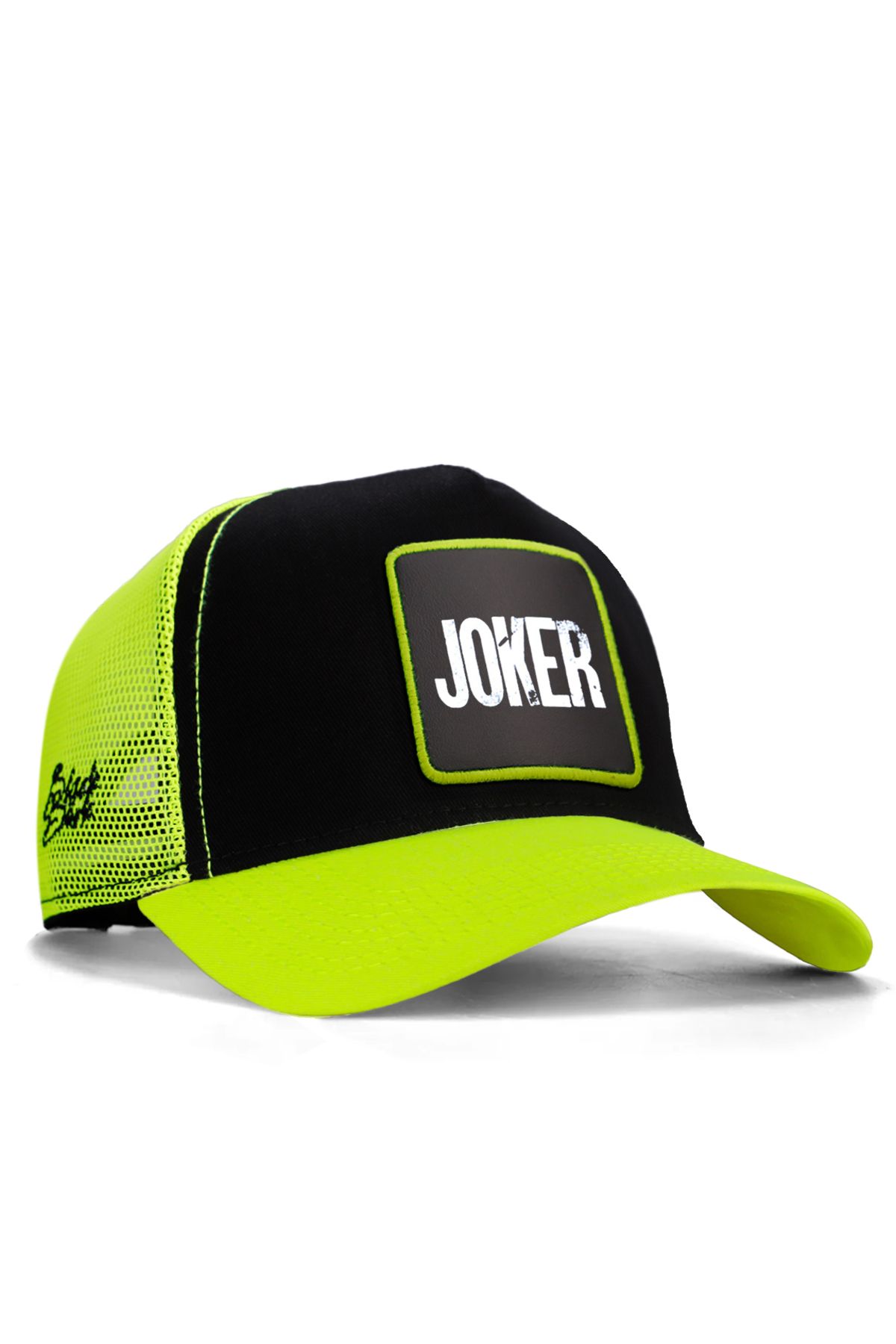 BlackBörk V1 Trucker Joker - 1sn Kod Logolu Unisex Neon Siperli Neon-siyah Şapka (CAP)