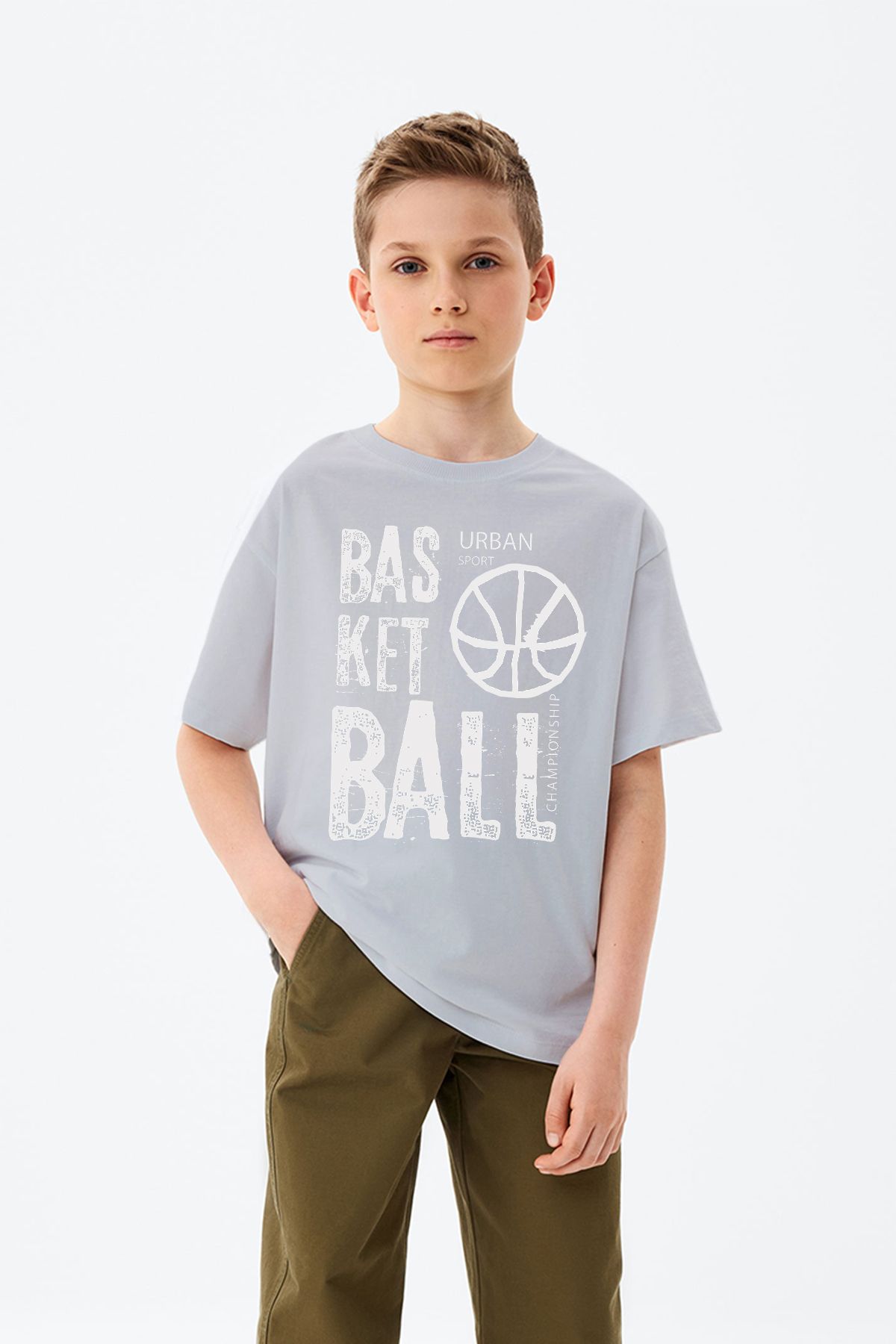 ADABEBEK Urban BasketBall Çizim Baskılı Erkek Çocuk Tişört