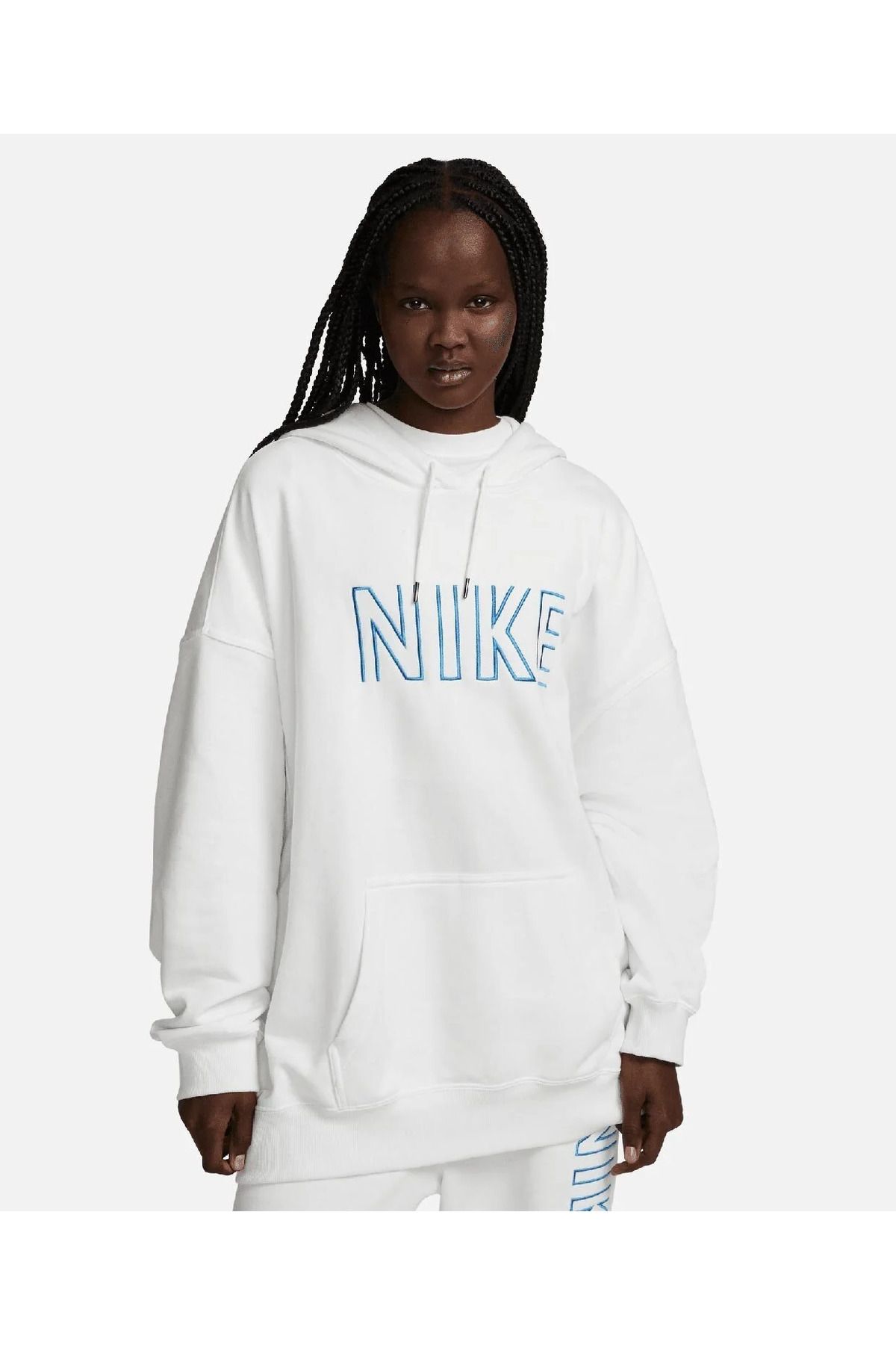 Nike W Nsw Ft Os Flc Po Kadın Beyaz Kapşonlu Sweatshirt