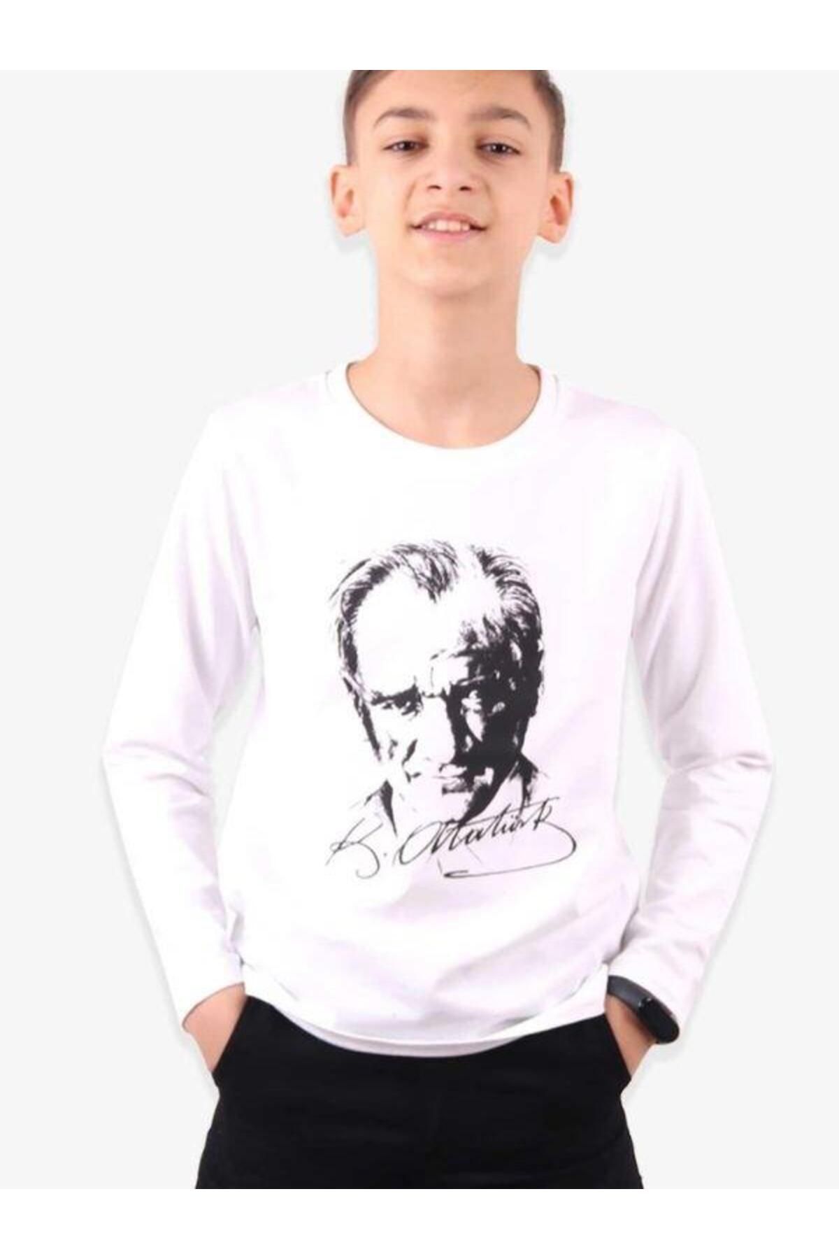 Breeze Çocuk Atatürk Baskılı İnce Uzun Kollu Pamuklu Bluz