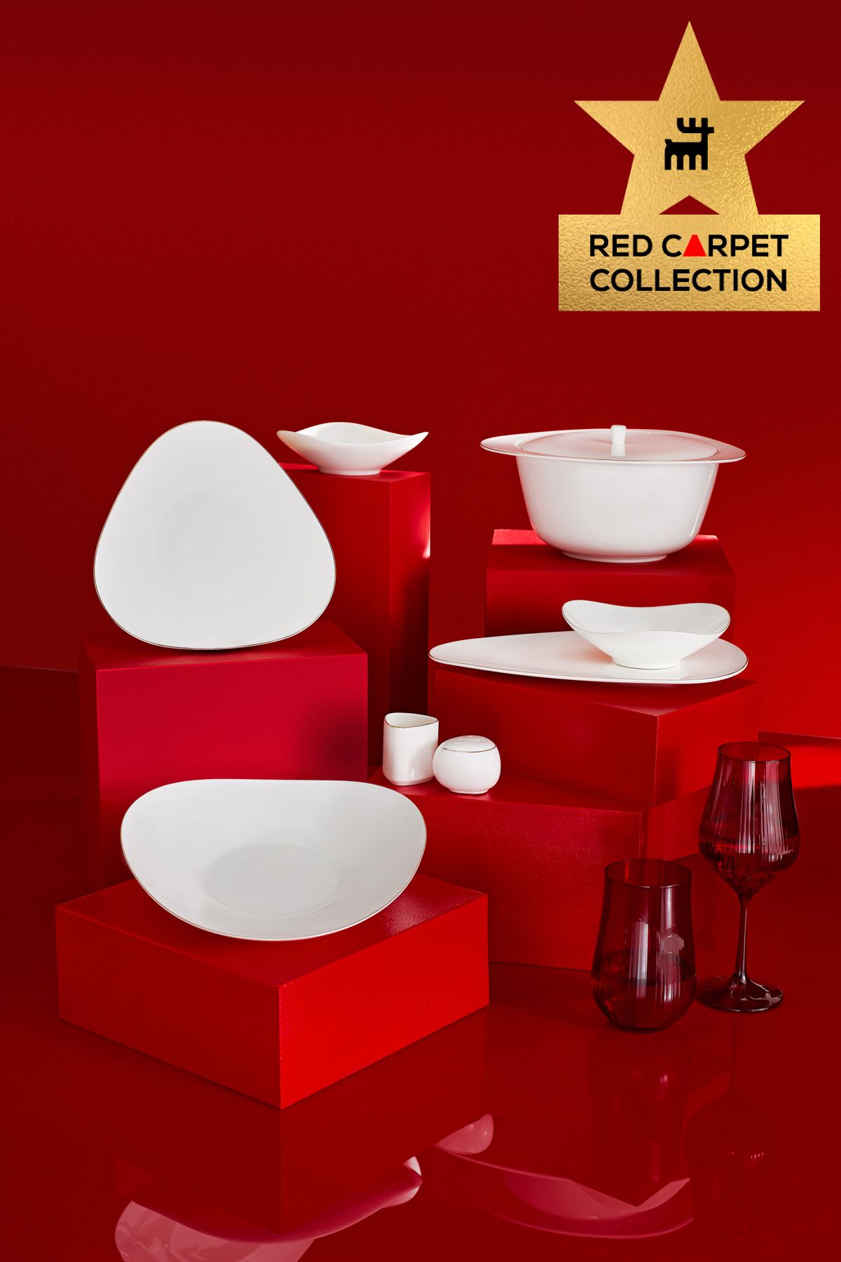 Karaca Red Carpet Collection Pearl Extra Tristan 62 Parça 12 Kişilik İnci Yemek Takımı Gold