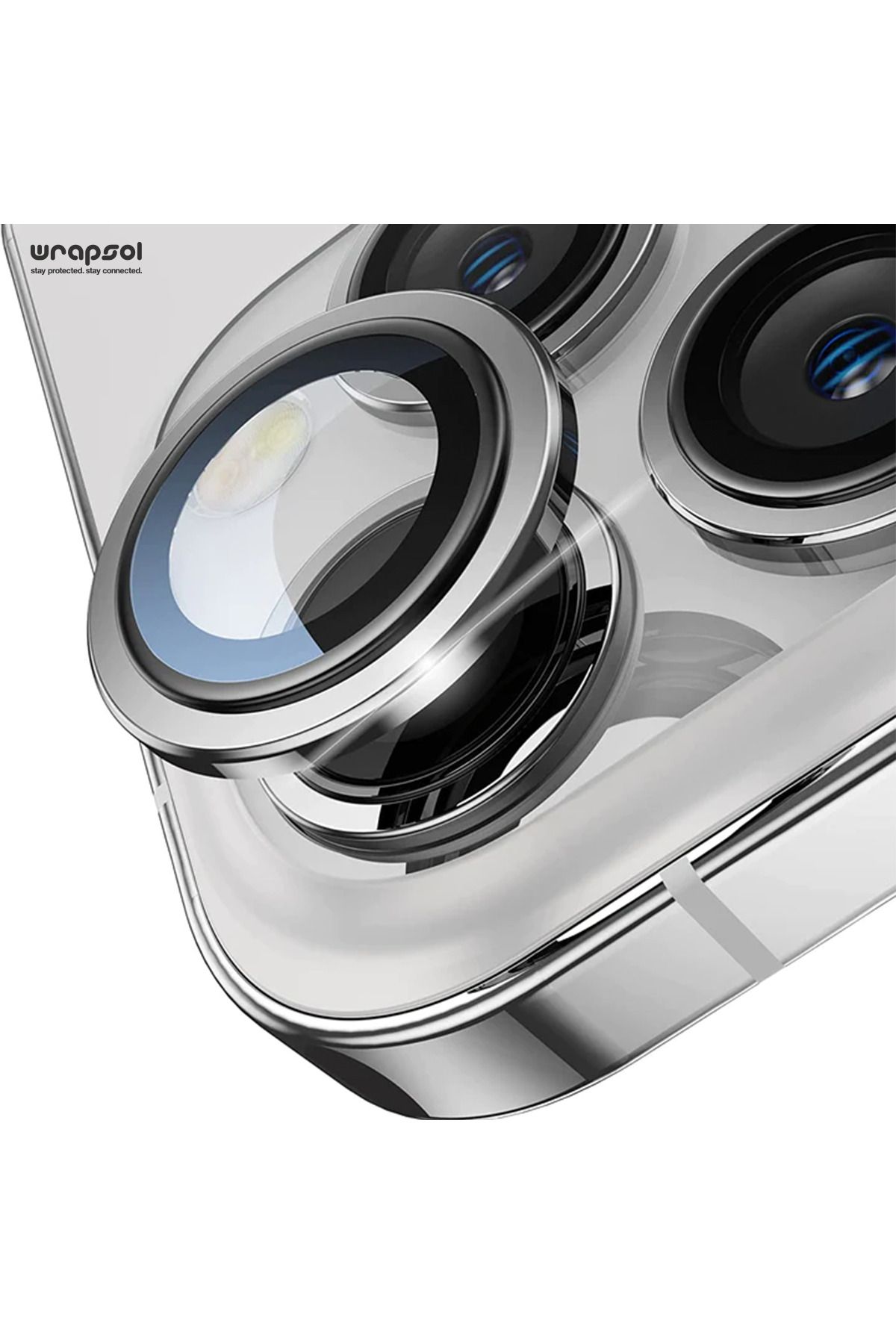 Wrapsol Iphone 13 Pro Kamera Lens Koruyucu Gümüş Renk