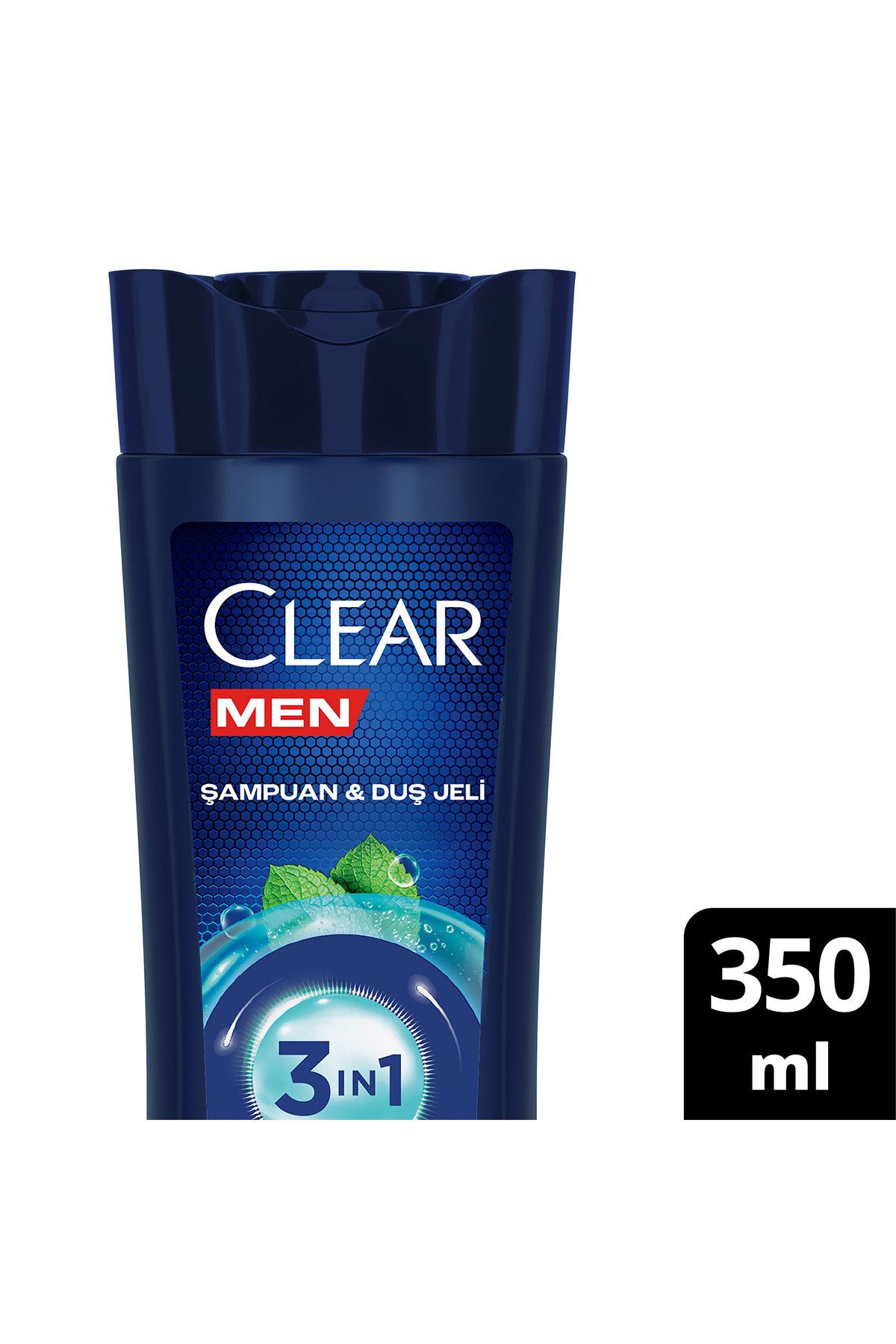 Clear Men 3 In 1 Şampuan & Duş Jeli Ferahlatıcı Mentol Saç Yüz Vücut Için 350 ml
