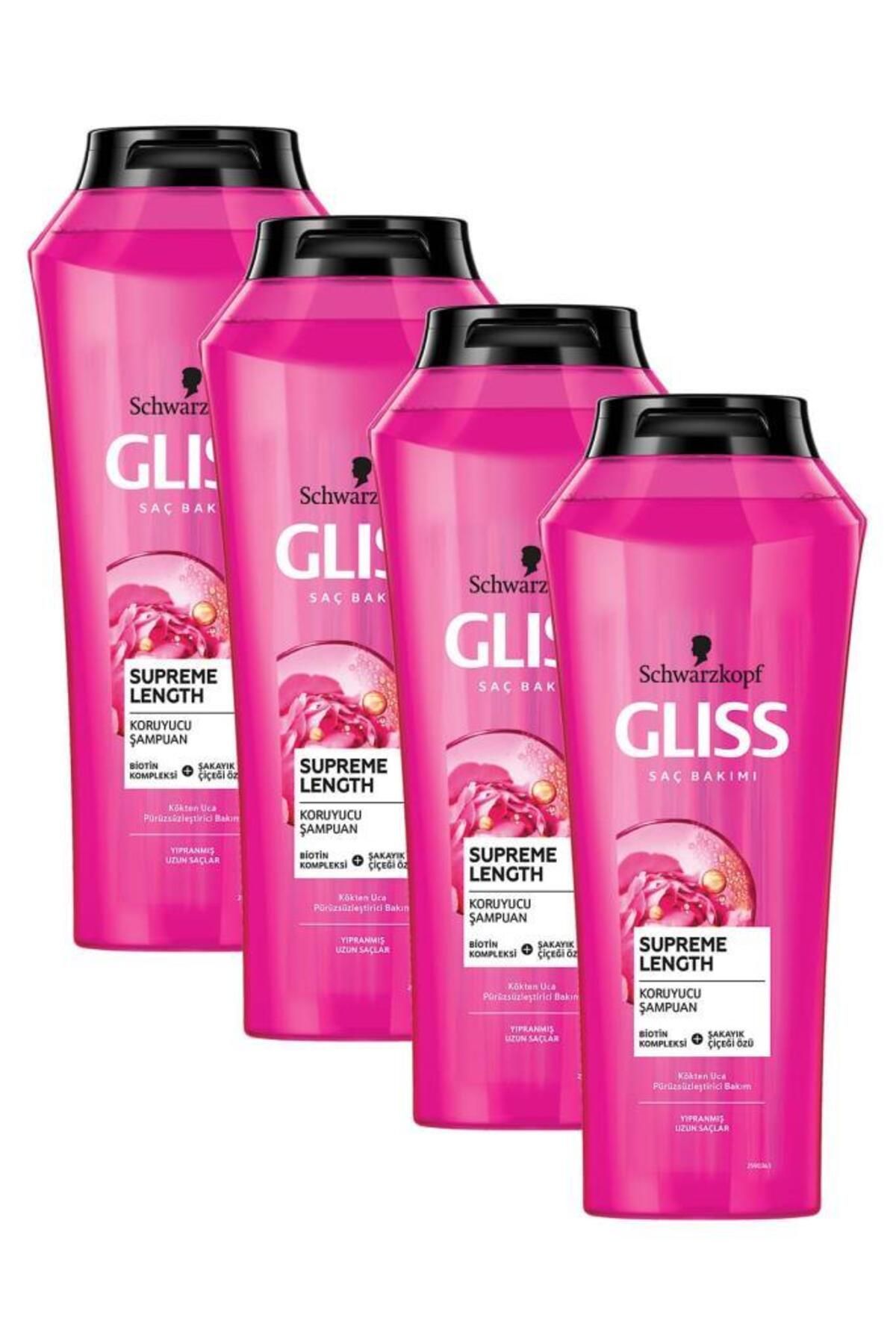Gliss Supreme Length Uzun Saçlara Özel Şampuan 500 ml X 4 Adet
