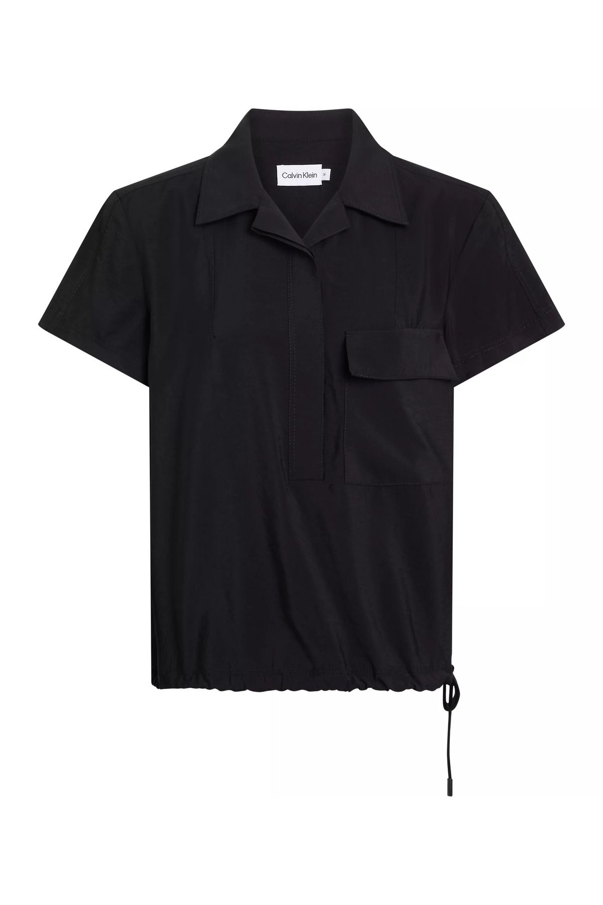 Calvin Klein Kadın Polo Yaka Düğmeli Siyah Gömlek K20K206615-BEH