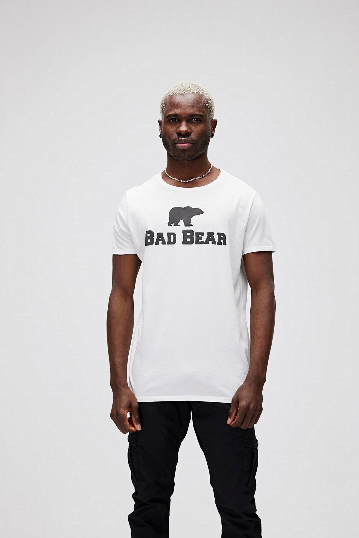 Bad Bear Bear Tee Ks T-shirt Off-white Beyaz Logo Baskılı King Size Erkek Tişört
