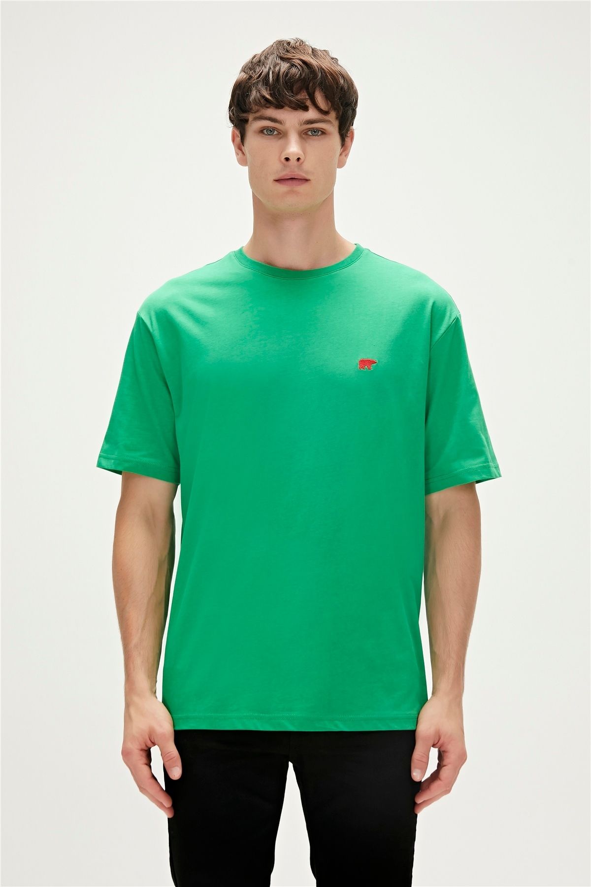 Bad Bear Birthday Oversize T-shirt Yeşil Basic Erkek Tişört