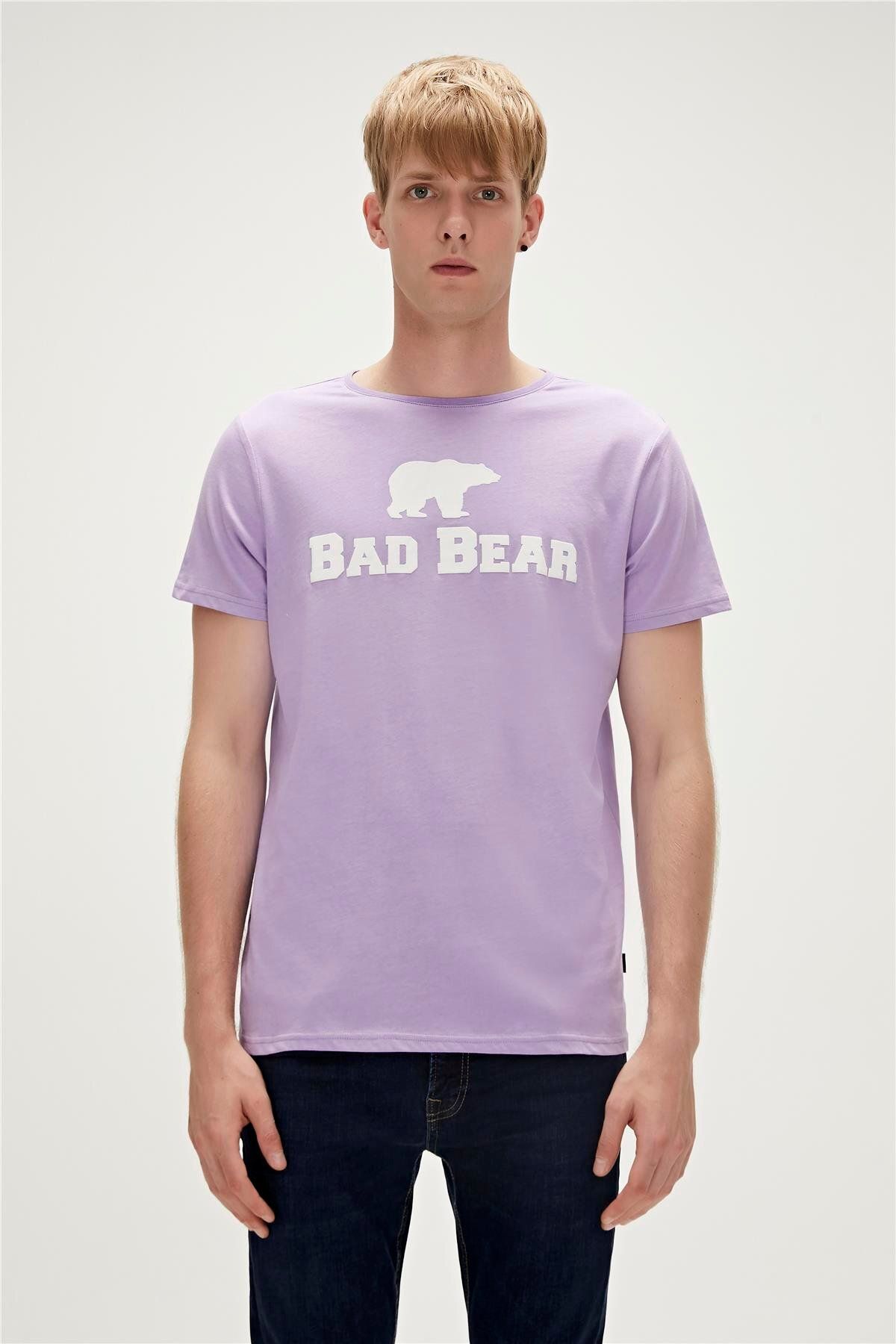 Bad Bear Bear Tee T-shirt Lavanta Mor Logo Baskılı Erkek Tişört