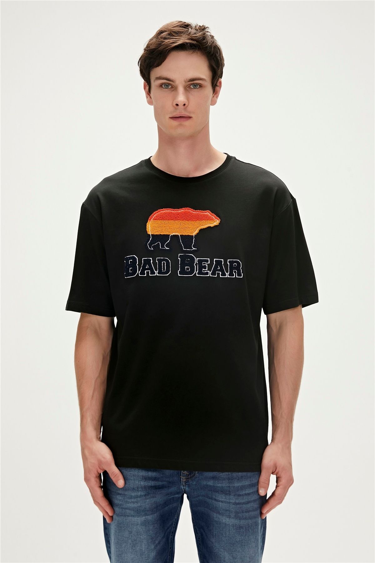 Bad Bear Tripart T-shirt Siyah 3d Baskılı Erkek Tişört
