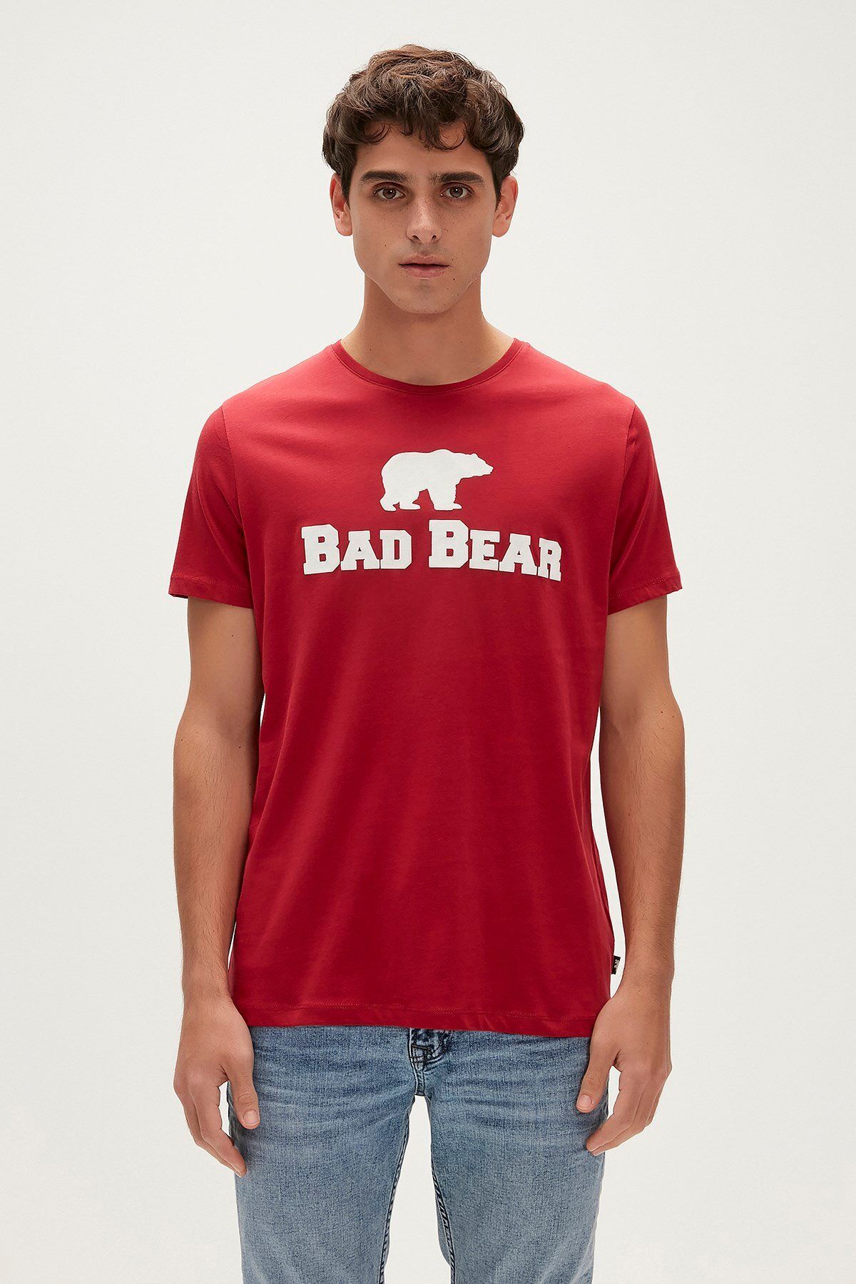 Bad Bear Bear Tee Ks T-shirt Lava Kırmızı Logo Baskılı King Size Erkek Tişört