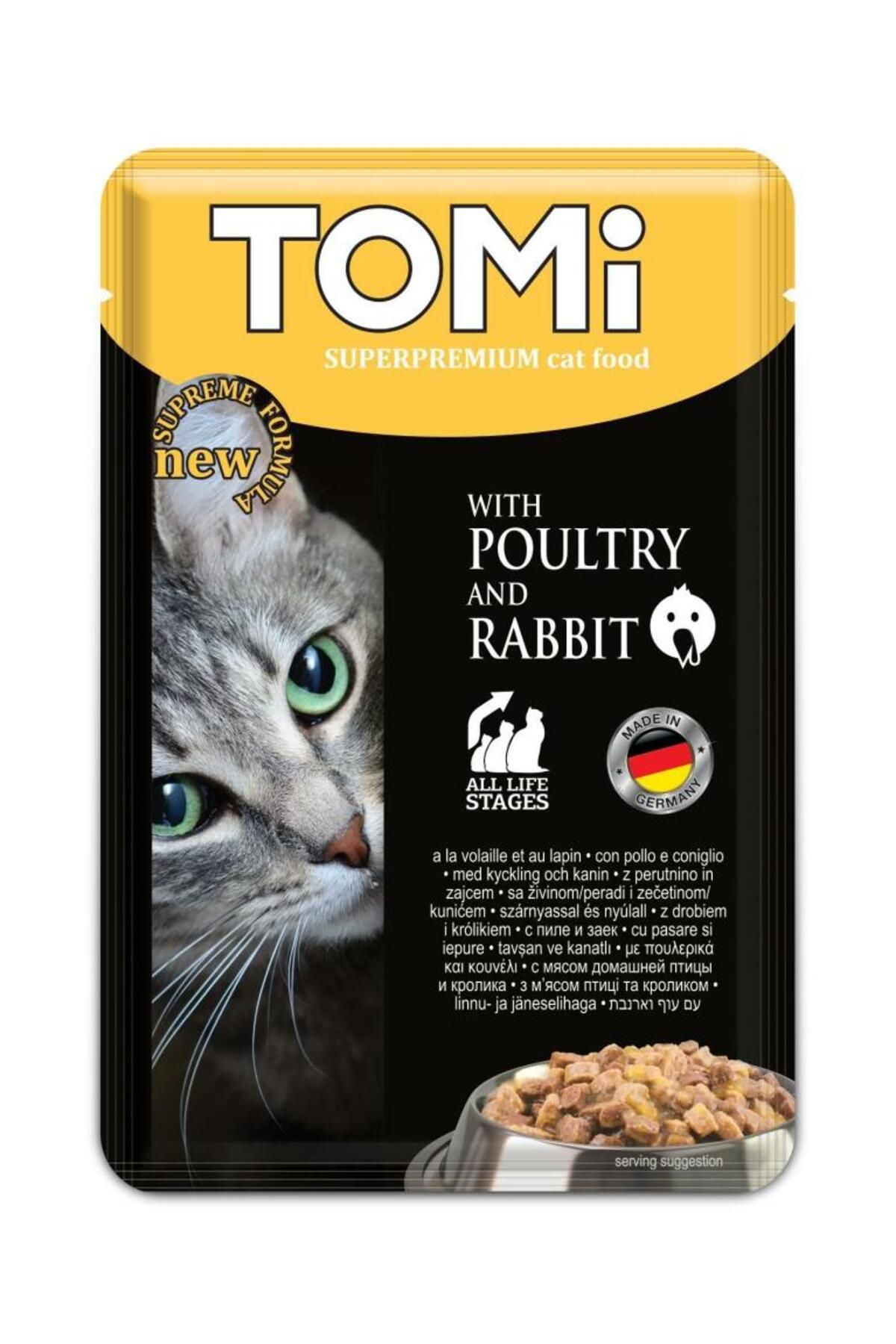 Tomi Premium Pouch Tavşanlı Ve Kanatlı Yetişkin Kedi Konservesi 100 gr