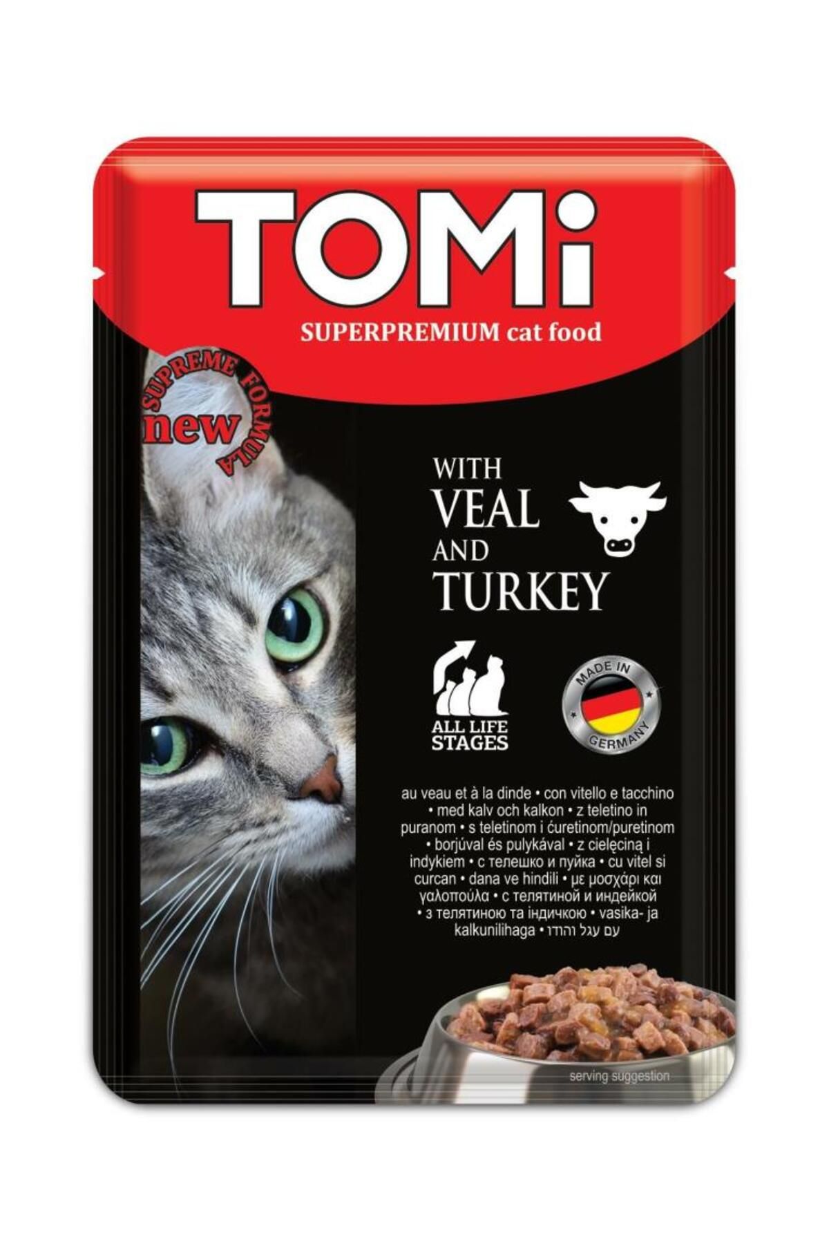 Tomi Premium Pouch Dana Etli Ve Hindili Yetişkin Kedi Konservesi 100 gr