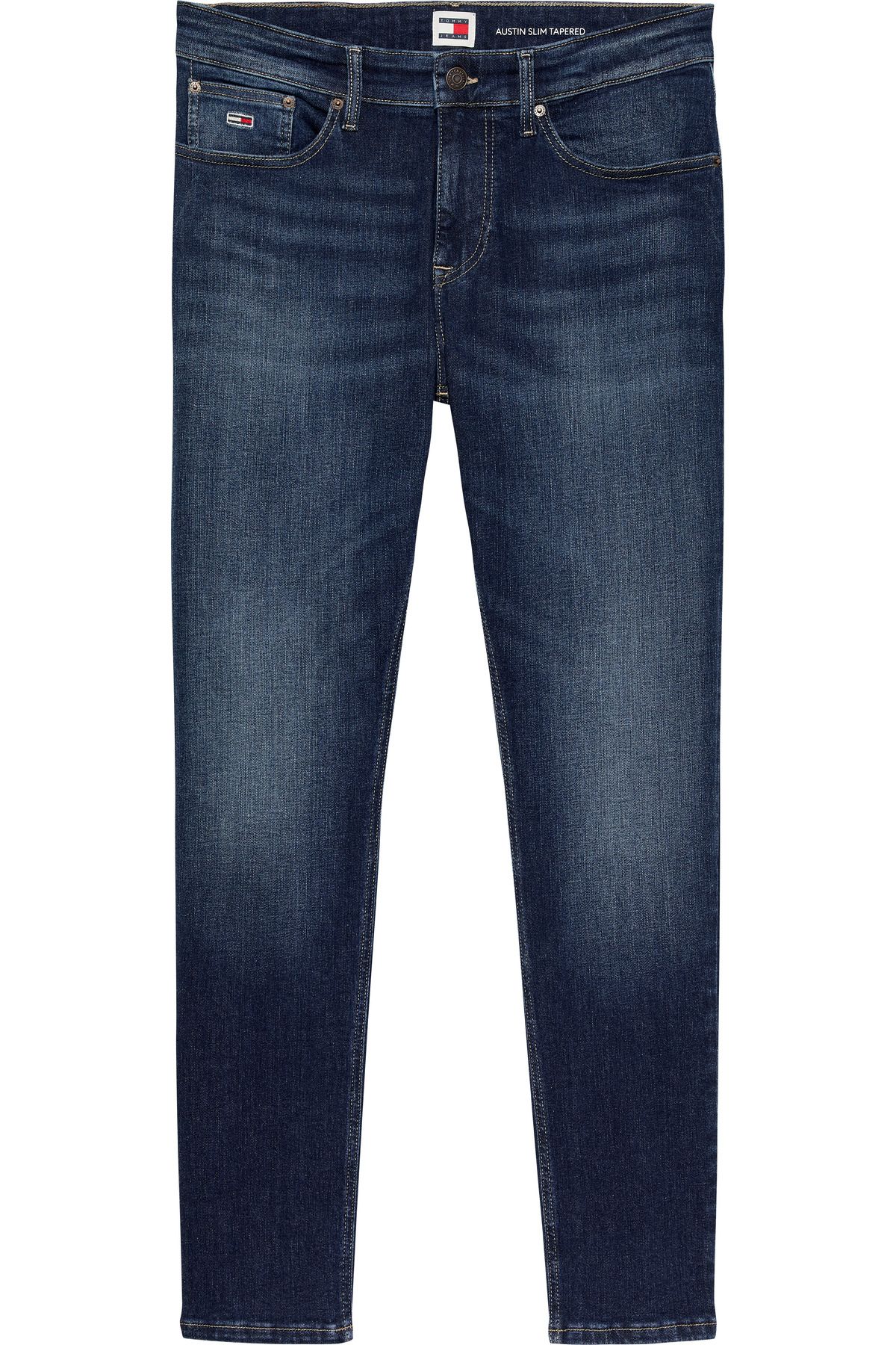 Tommy Hilfiger Erkek Marka Logolu Slim Fit Şık Görünüşlü Klasik 5 Cepli  Günlük Kullanıma Uygun Mavi Denim Jeans DM
