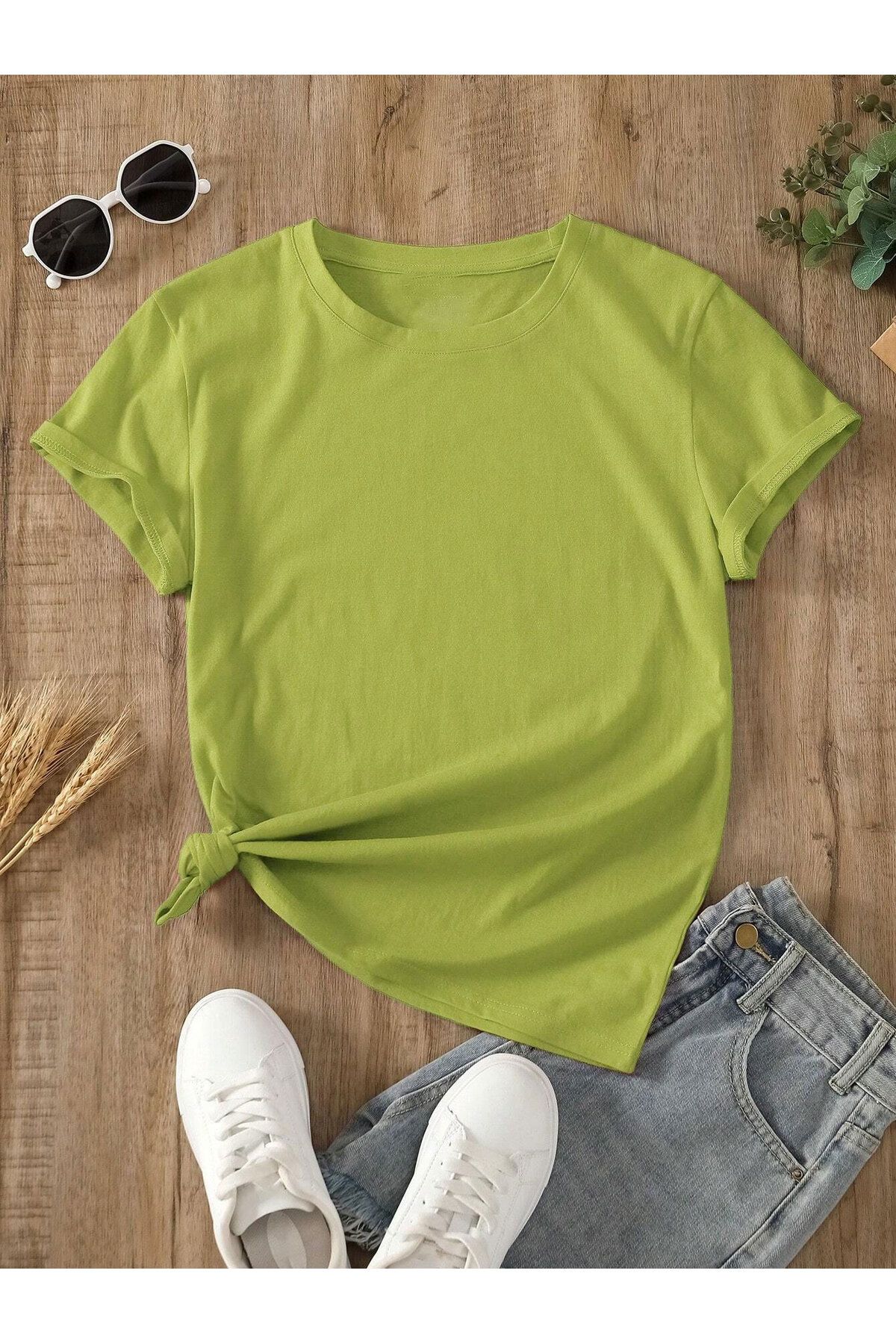 Know Kadın Lime Yeşili Oversize T-Shirt