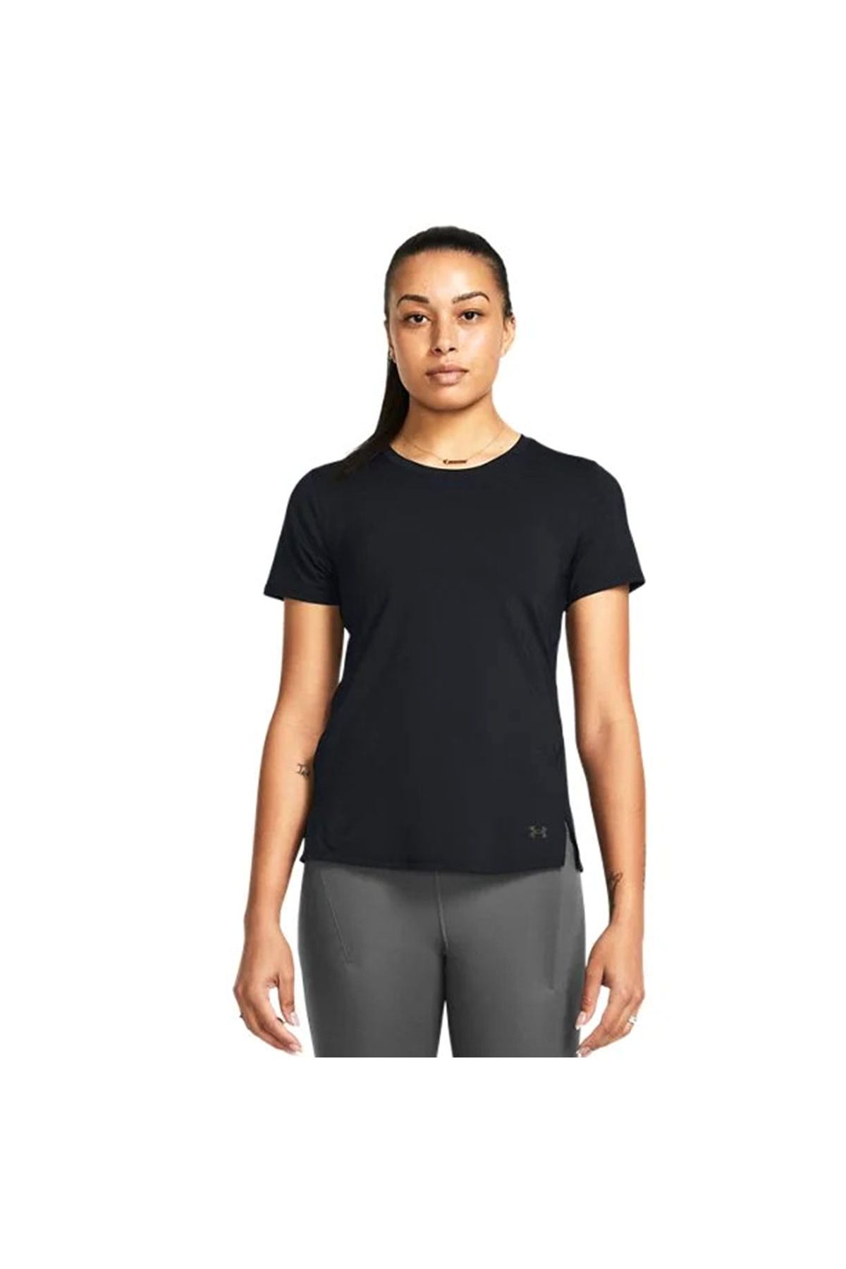 Under Armour Launch Elite Kadın Siyah Koşu T-Shirt 1383364-001
