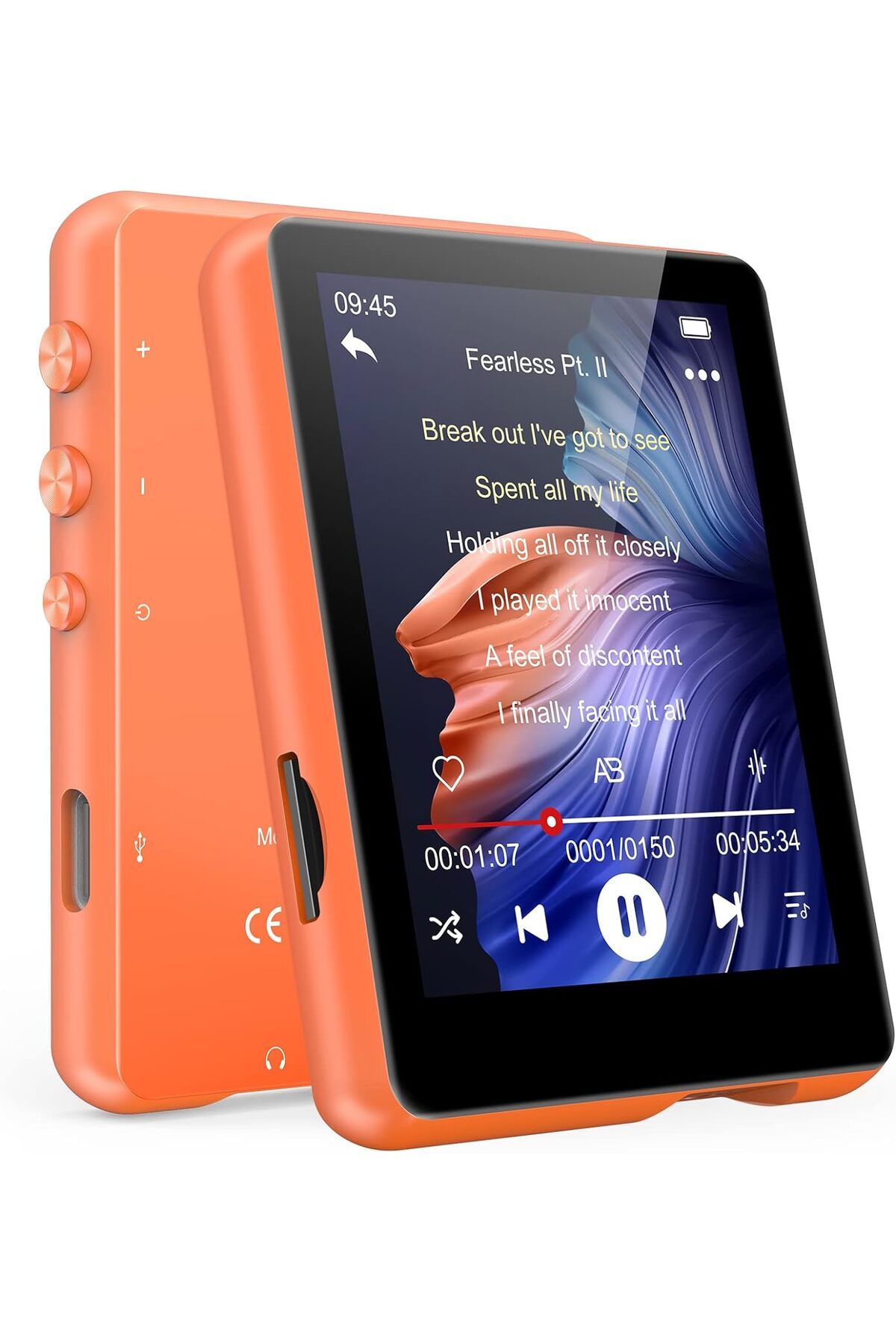 MECHEN Bluetooth 5.0 ile 32GB MP3 Çalar 2,4" Renkli Ekran, Taşınabilir HiFi Ses, FM Radyo, Hoparlör TF Kart