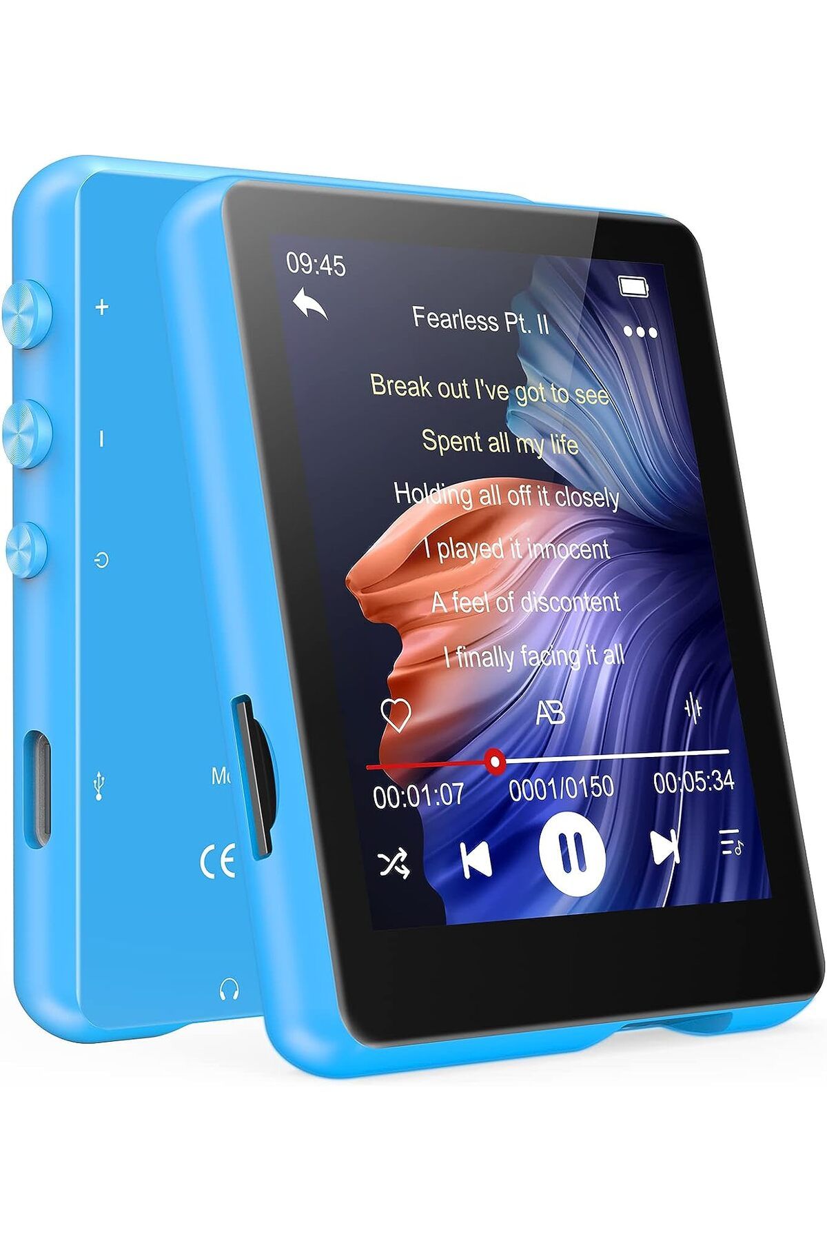MECHEN Bluetooth 5.0 ile 32GB MP3 Çalar 2,4" Renkli Ekran, Taşınabilir HiFi Ses, FM Radyo, Hoparlör TF Kart