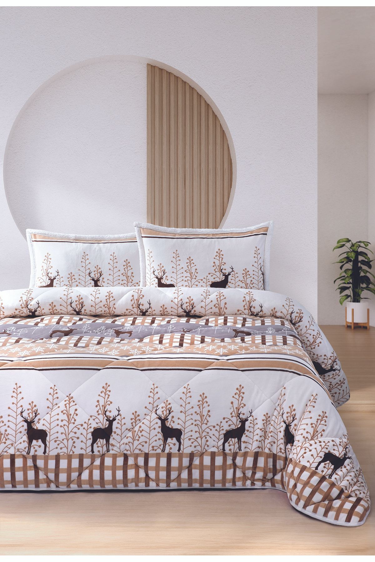 Bella Home Comforter Uyku Seti Deer Bej