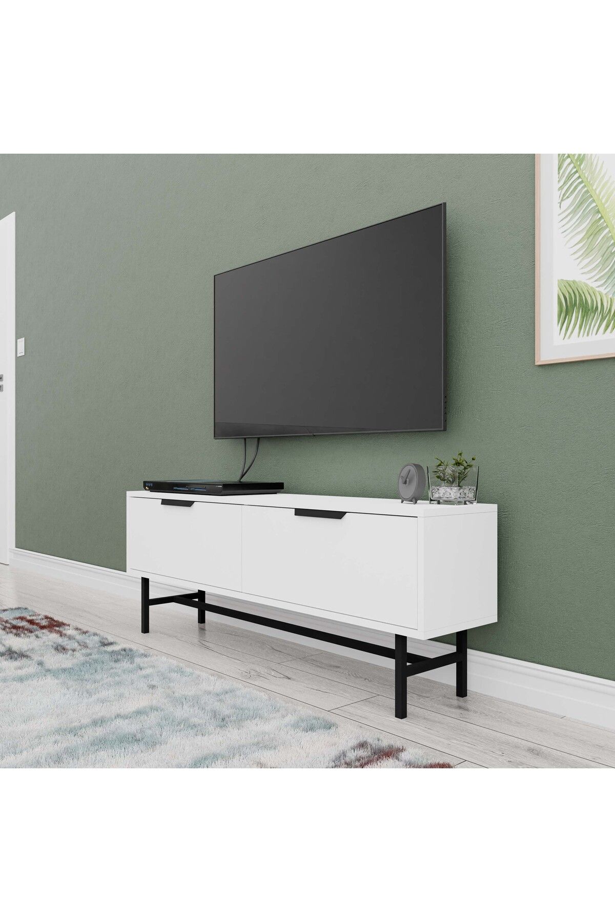 Mezza 4016 BLANCO 138 CM (METAL AYAKLI) TV ÜNİTESİ BEYAZ